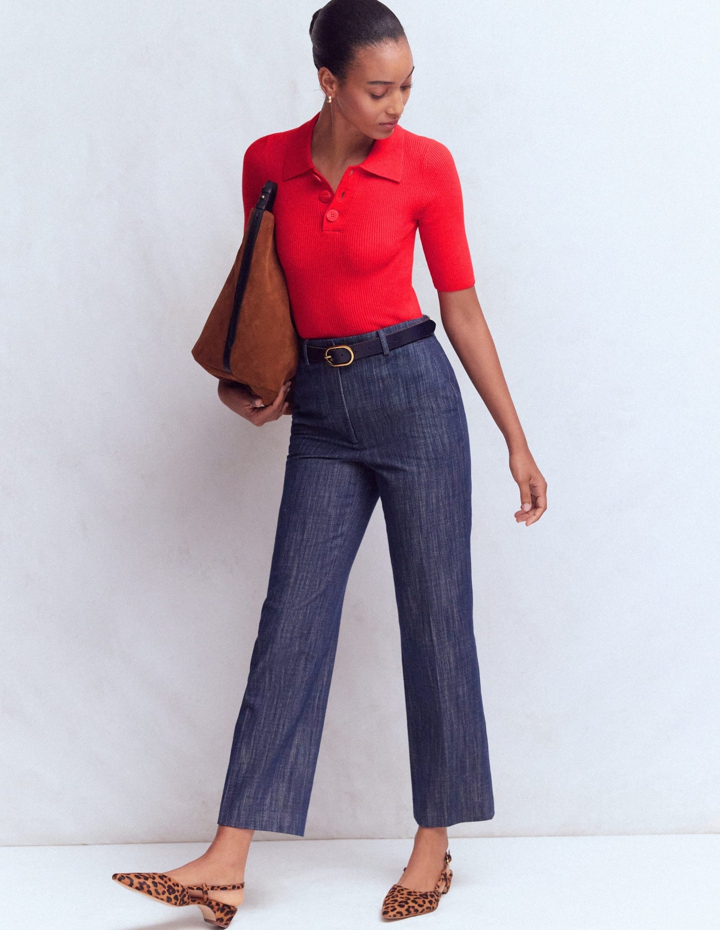 Rhianne Cotton Rib Jumper-Poppy Red