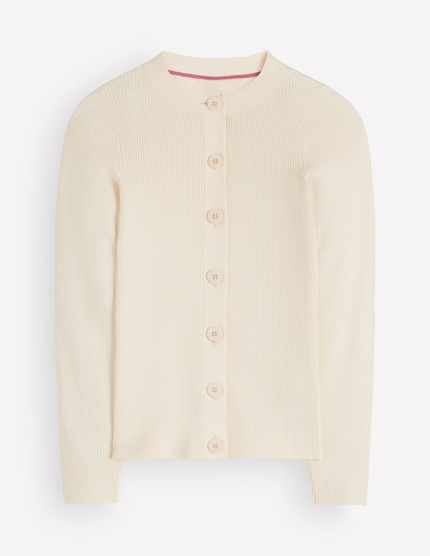 Rhianne Cotton Rib Cardigan-Ivory