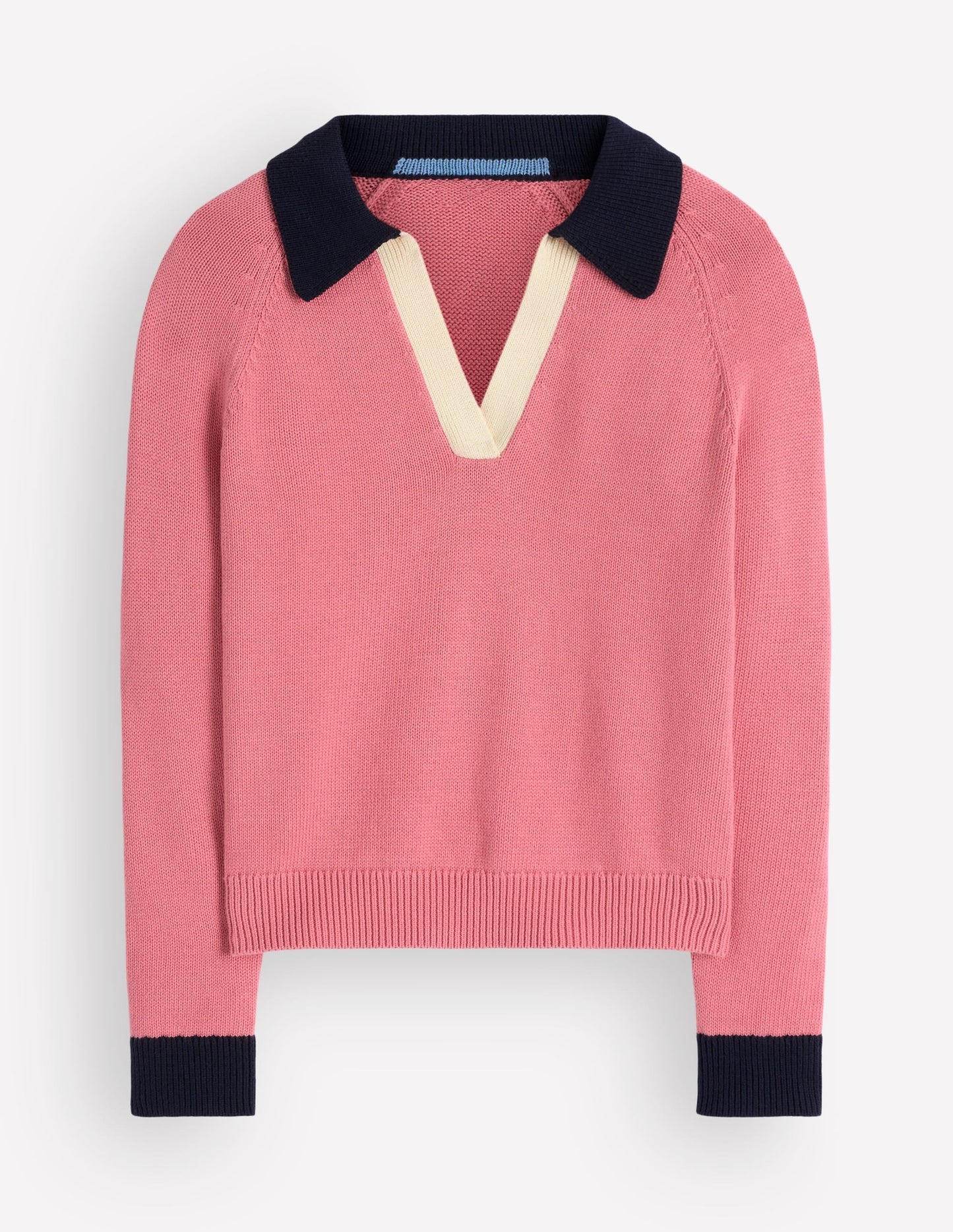 Lucy Cotton Henley Jumper-Forminca Pink