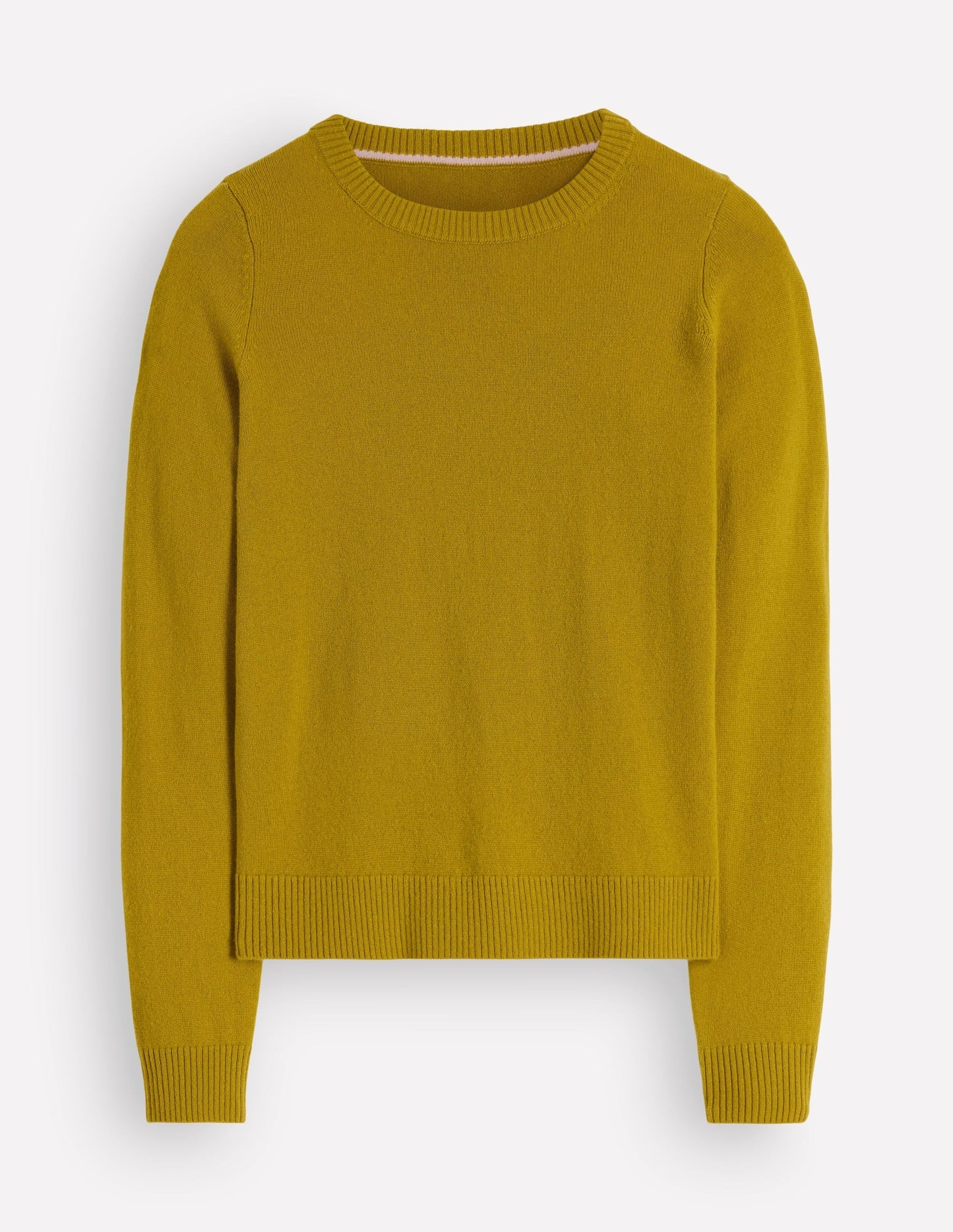 Elsie Cashmere Crew Jumper-Spiced Yellow