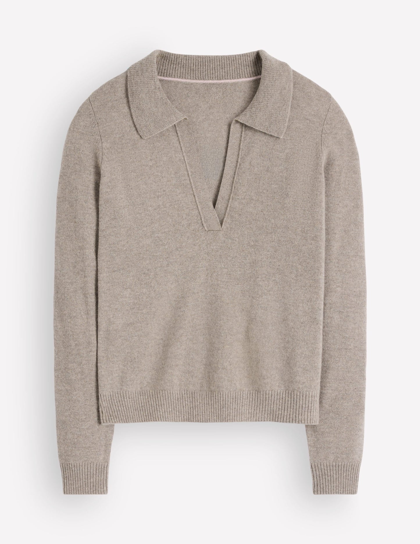Elsie Cashmere Henley Jumper-Mink Melange