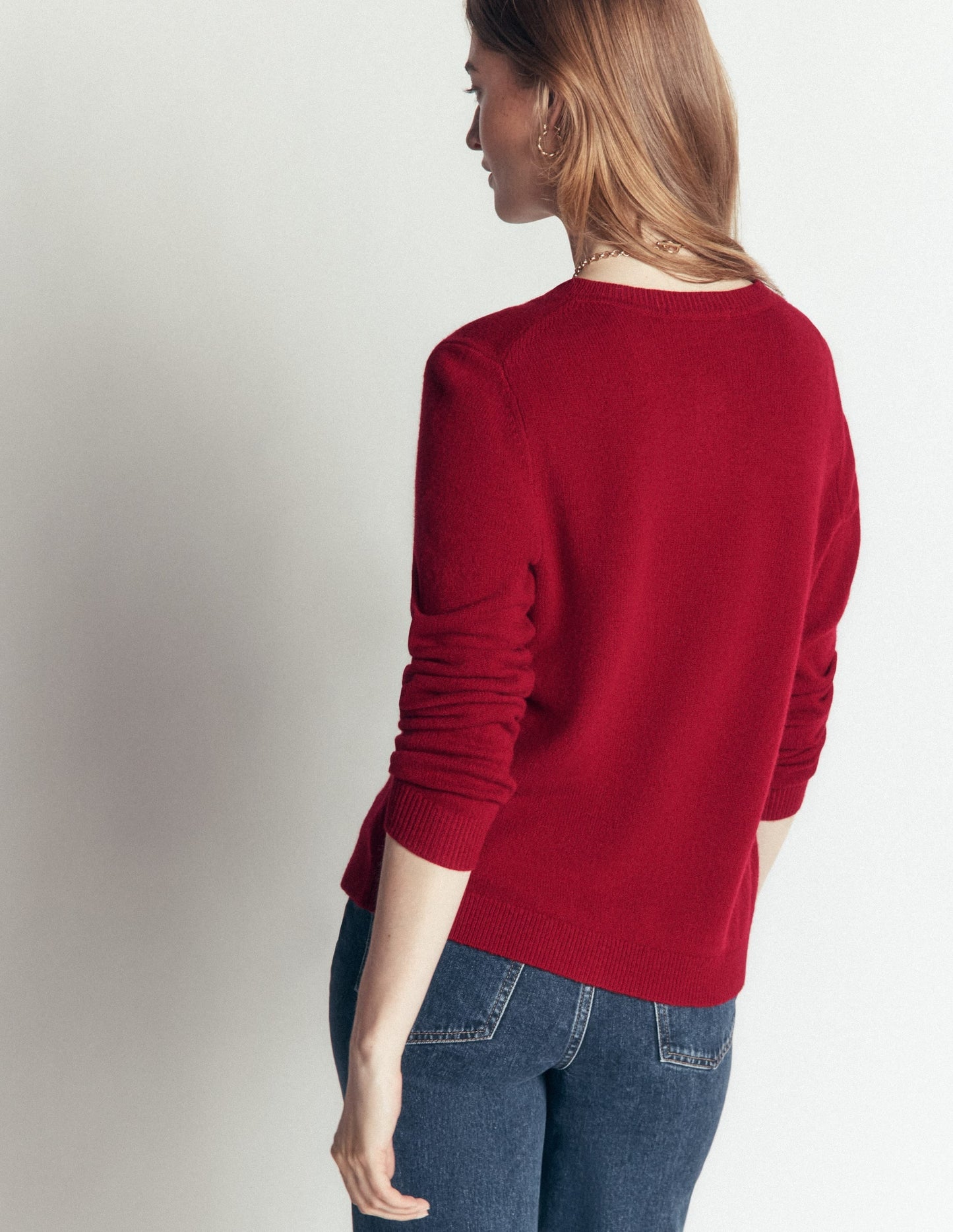 Marianne Merino Wool Cardigan-Crimson Red