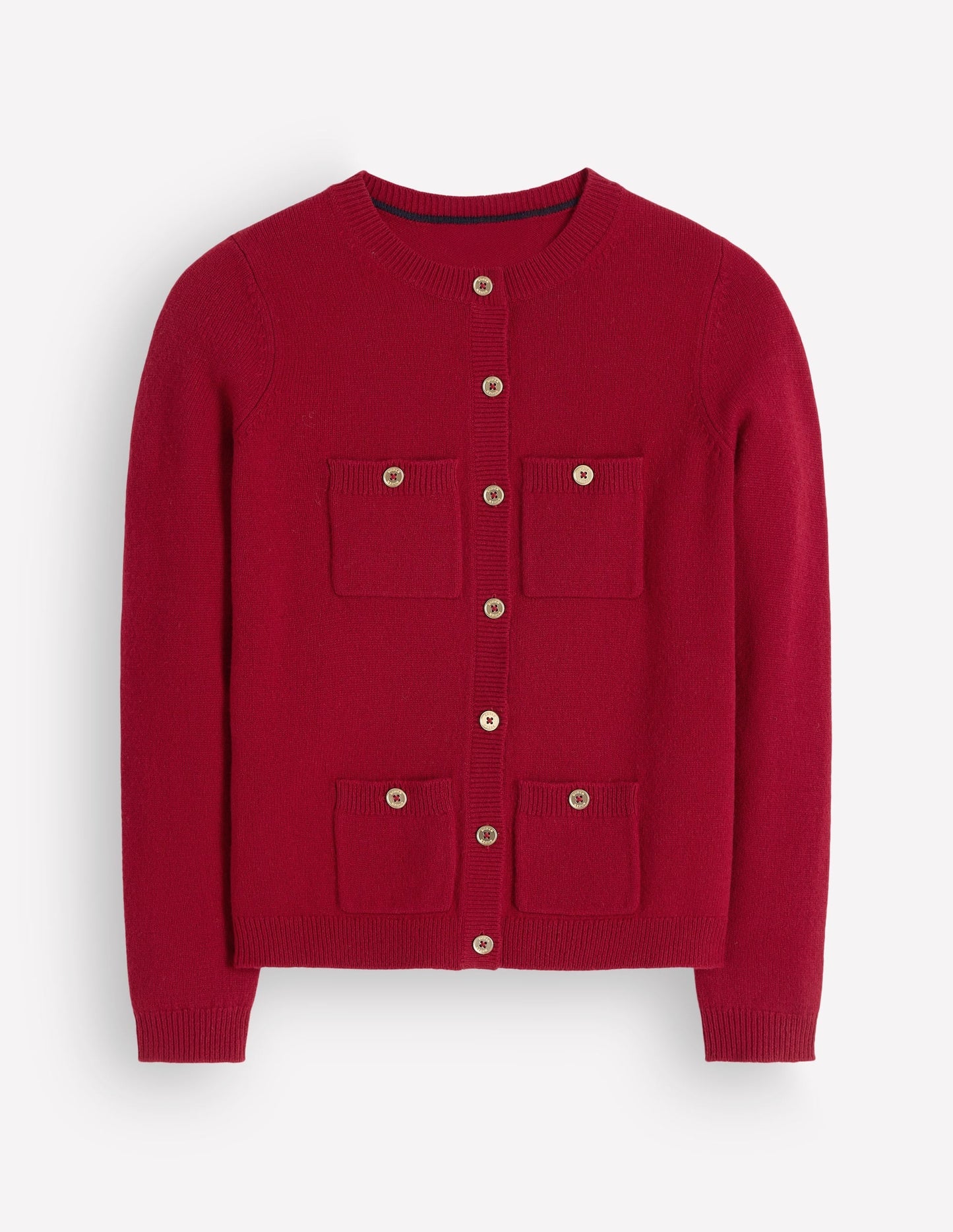 Marianne Merino Wool Cardigan-Crimson Red