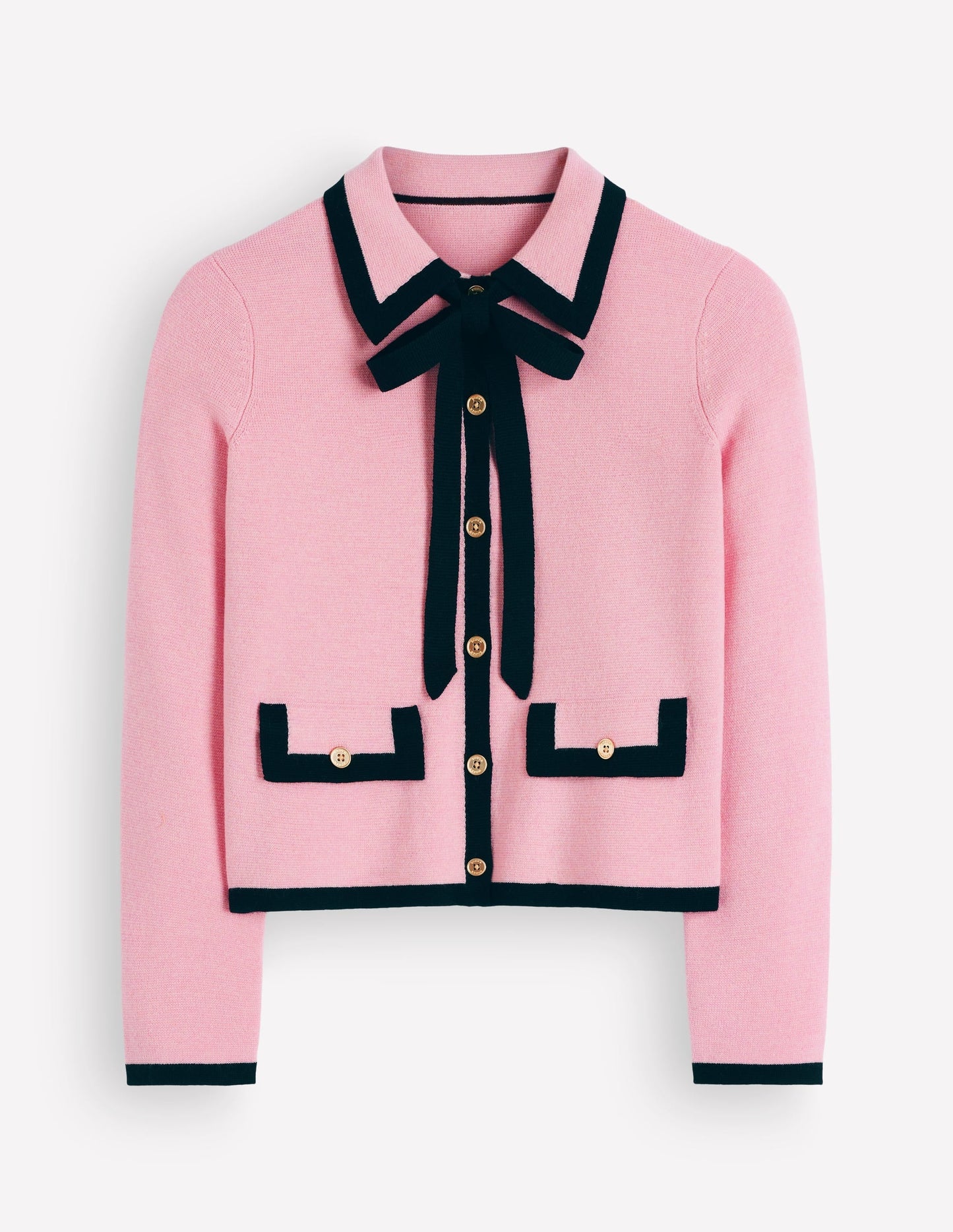 Elizabeth Bow Knitted Jacket-Spring Blossom Pink