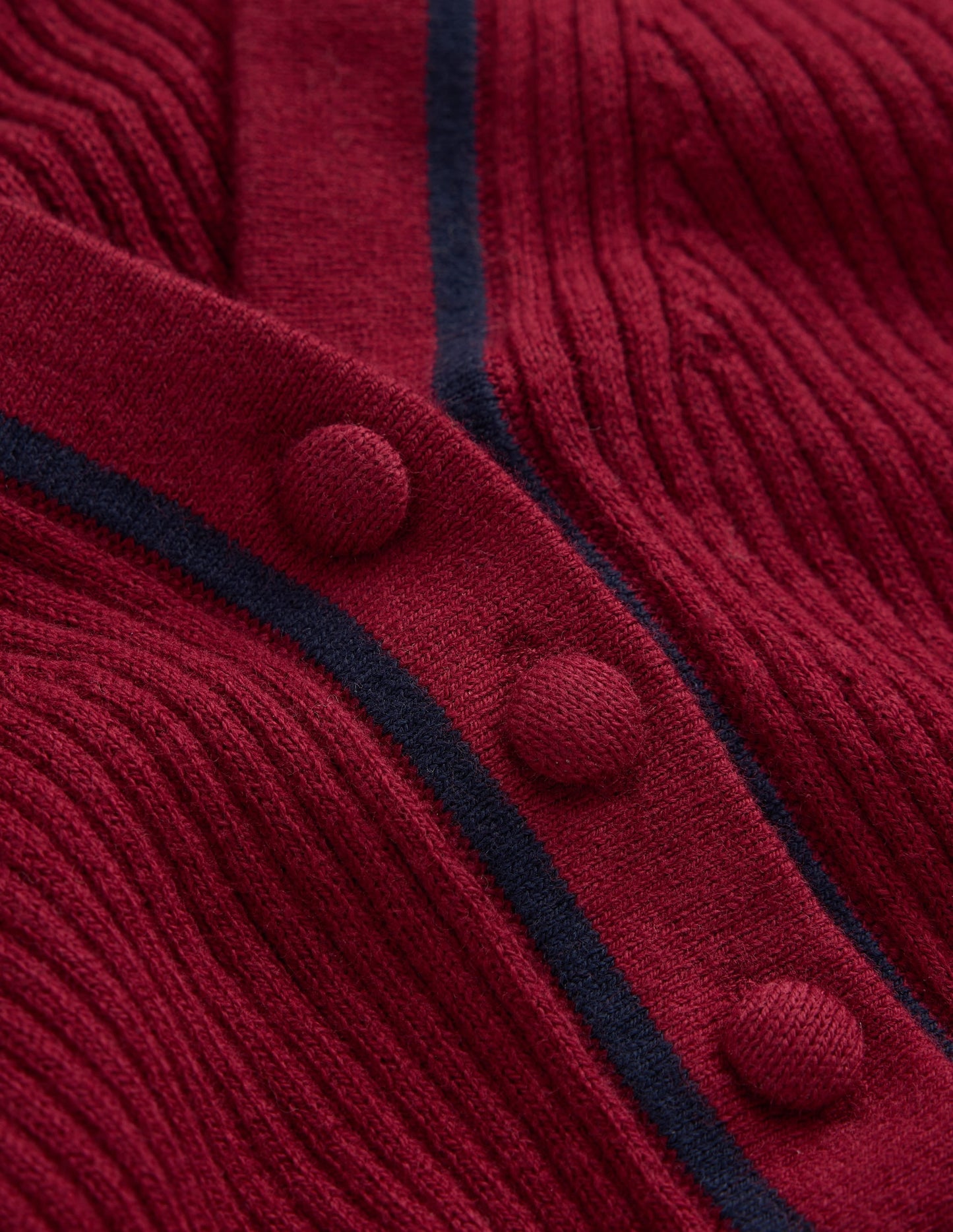 Paula Ribbed V Neck Jumper-Merlot
