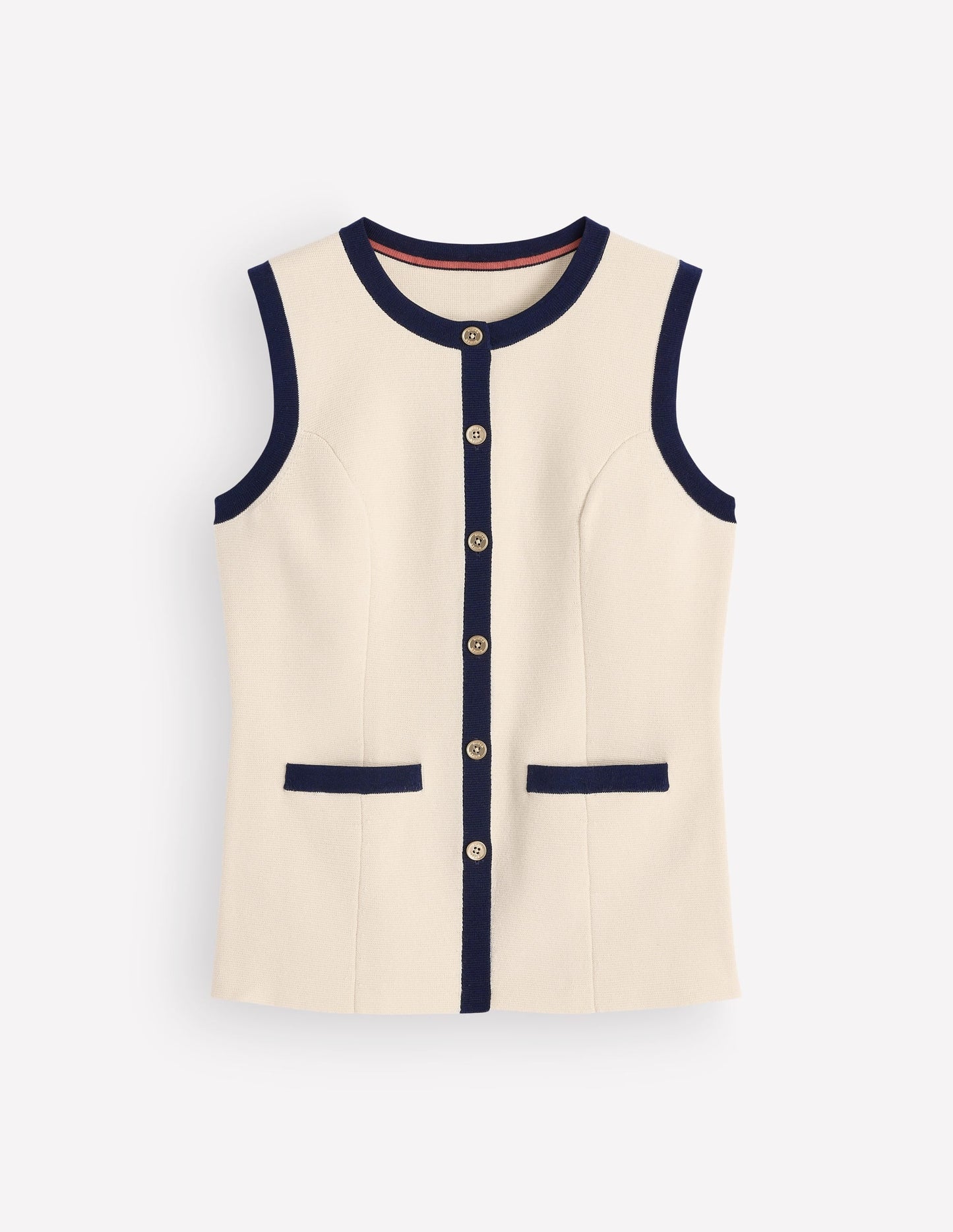 Crew Milano Knit Waistcoat-Ivory