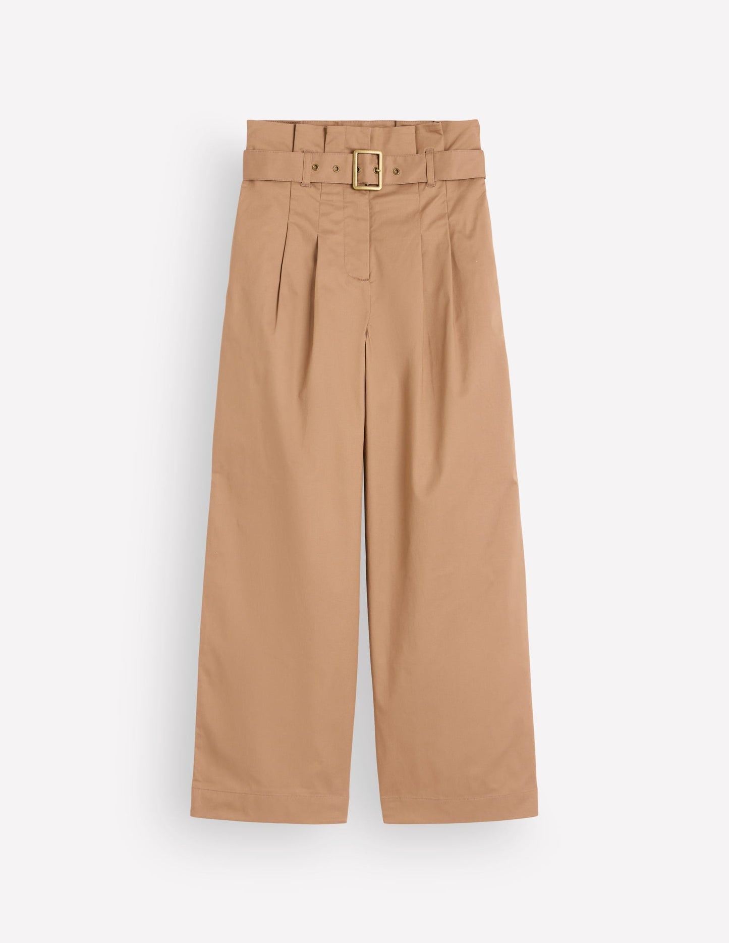 Paperbag Waist Trousers-Cappuccino