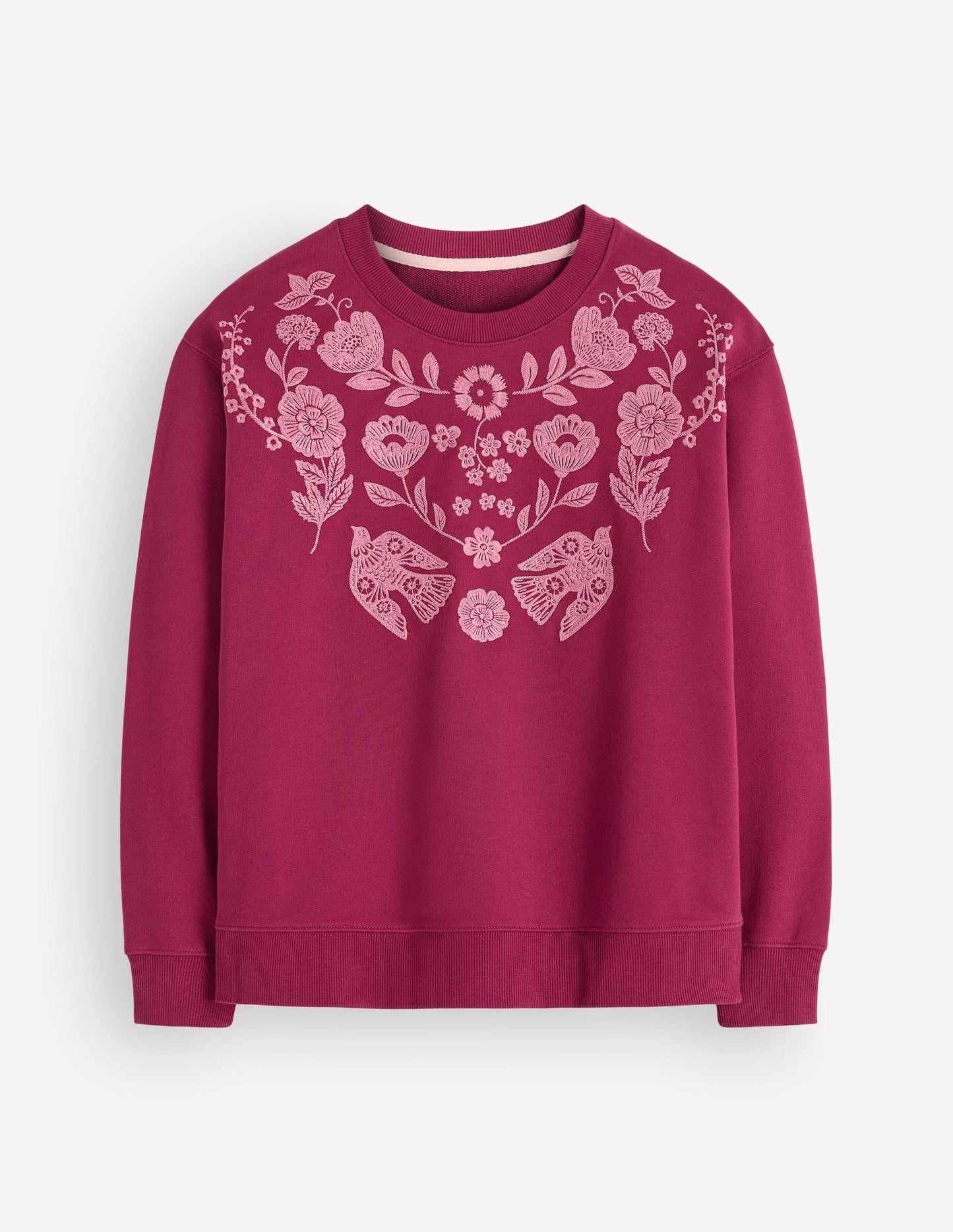 Emi Embroidered Sweatshirt-Rhododendron Embroidery