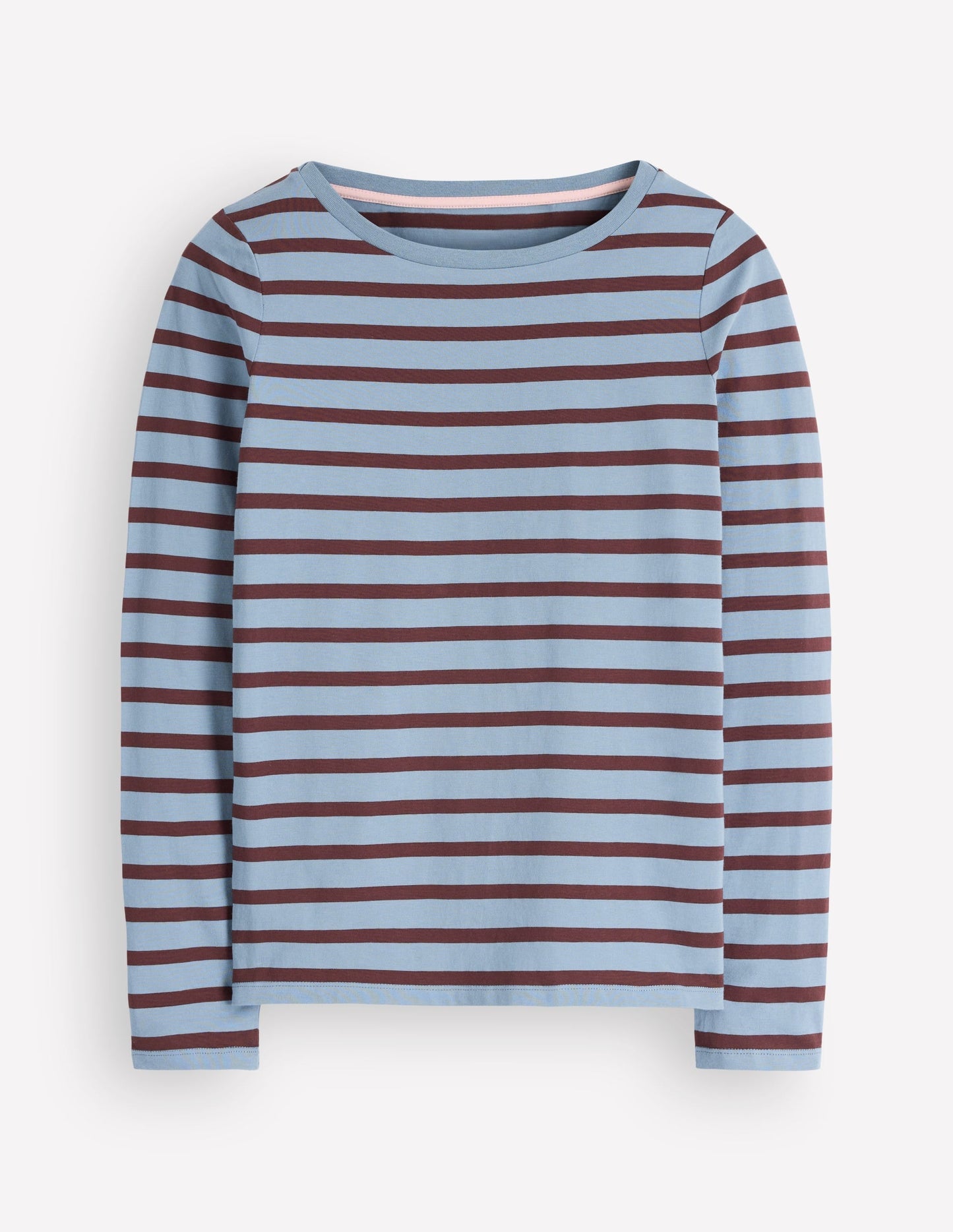 Olivia Long Sleeve Breton-Faded Denim Bitter Chocolate