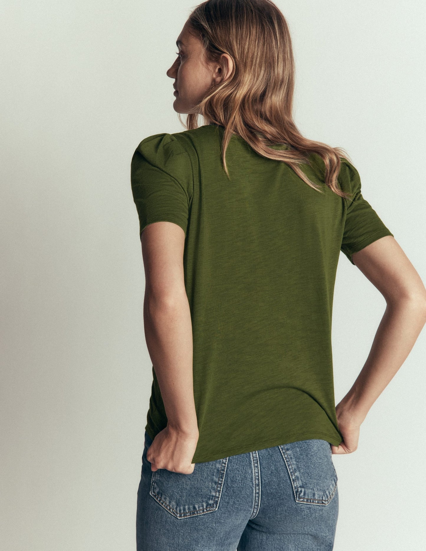 Sophie Puff Sleeve T-shirt-Brunswick Green
