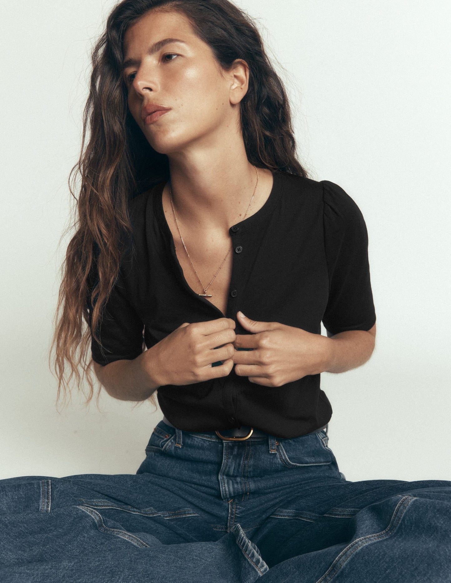 Supersoft Short Puff Shirt-Black