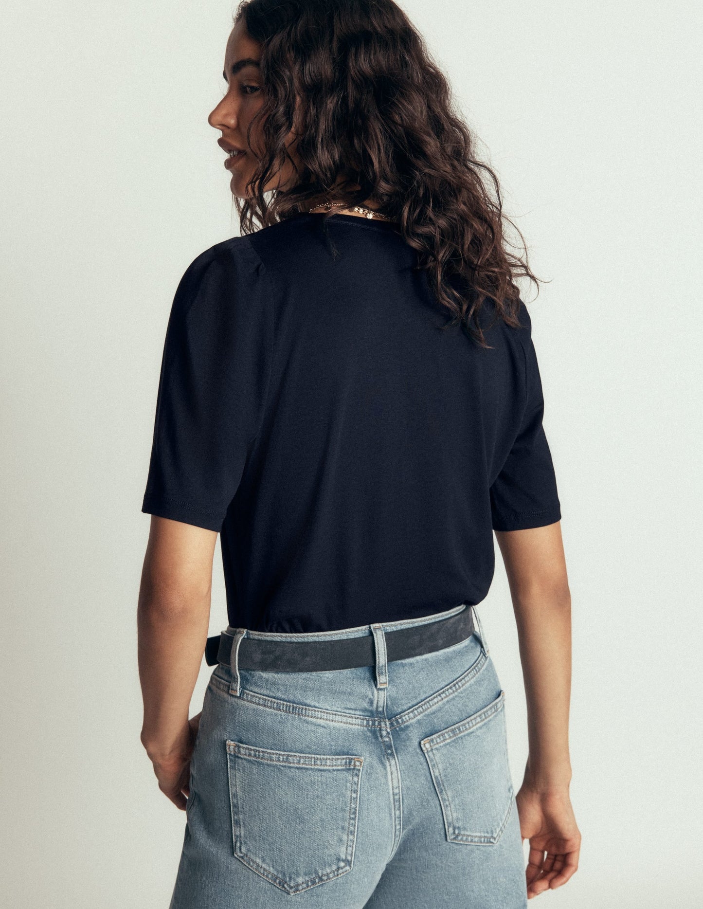 Supersoft Short Puff Shirt-Navy