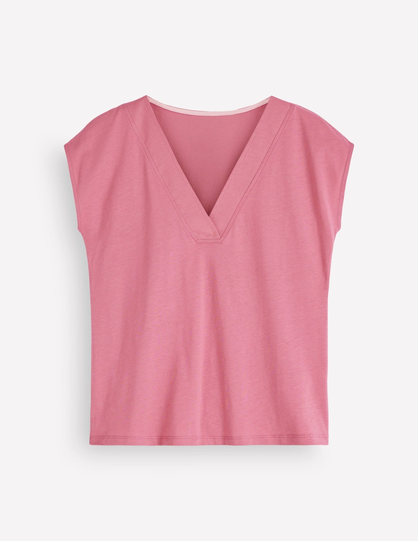 Supersoft V-neck T-shirt-Pink Heather