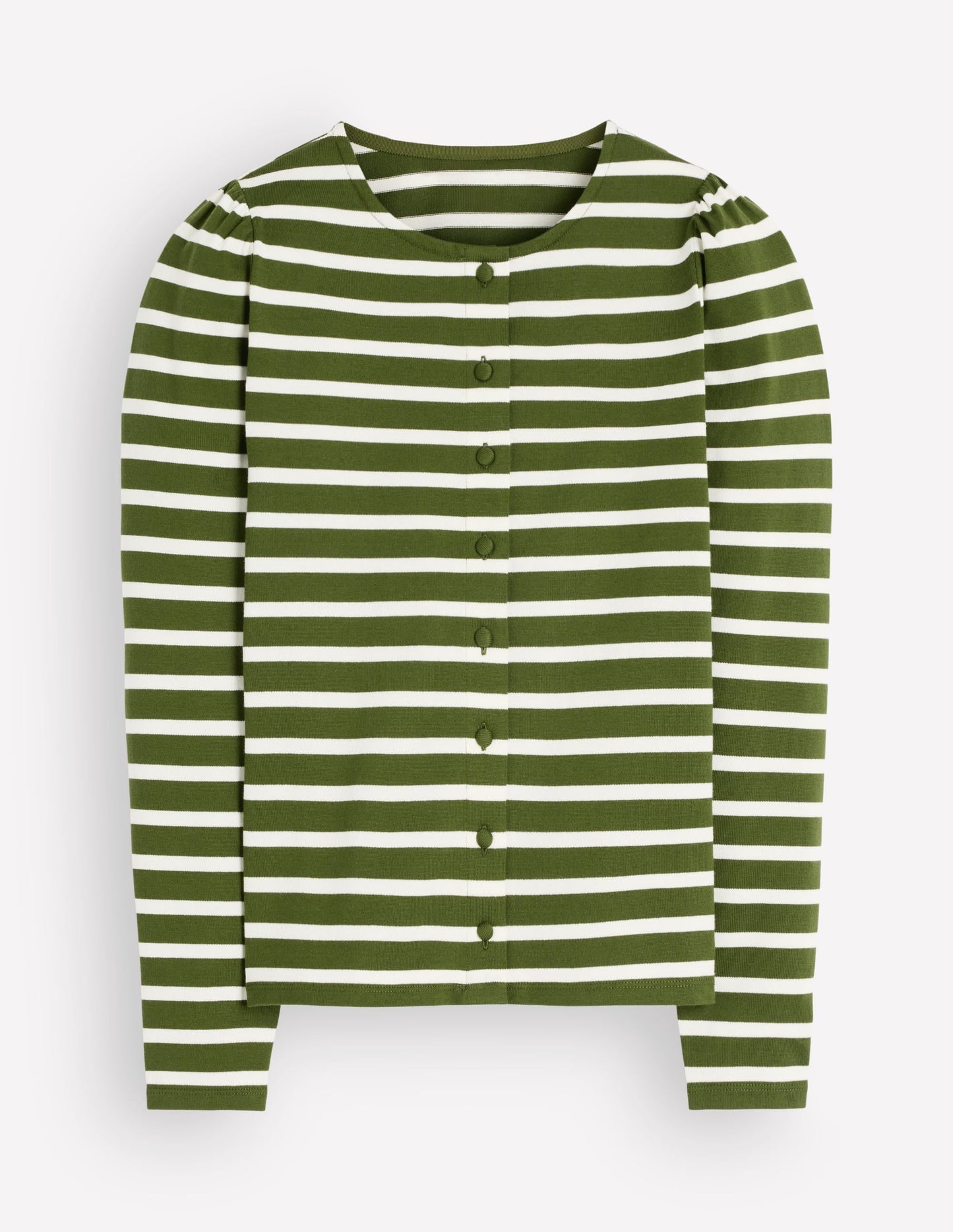 Iris Puff Sleeve Mariner-Chive and Ivory Stripe