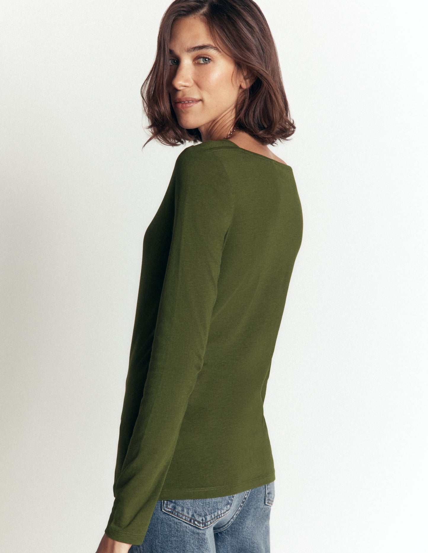 Supersoft Square Neck Top-Brunswick Green