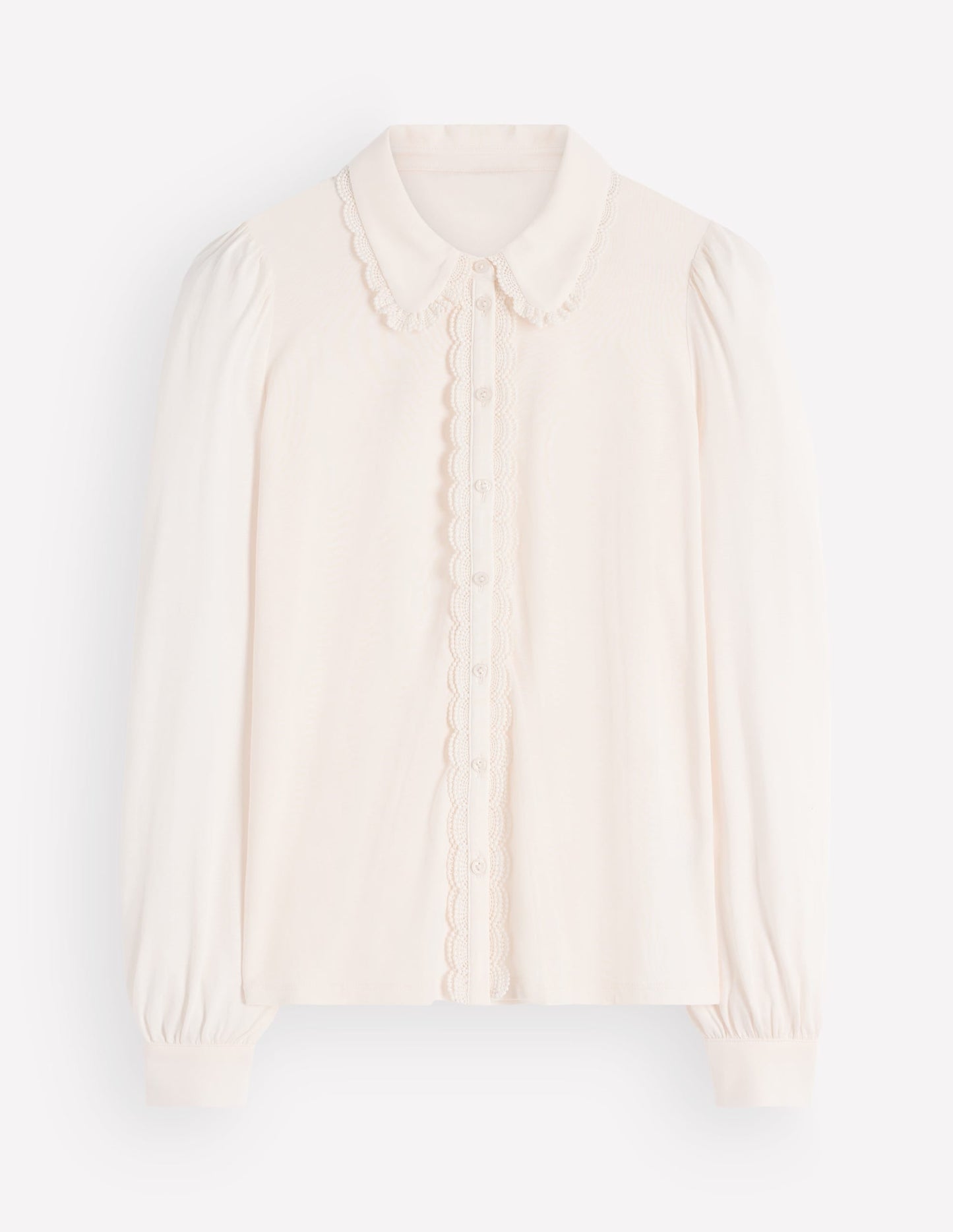 Lace Frill Blouse-Ivory