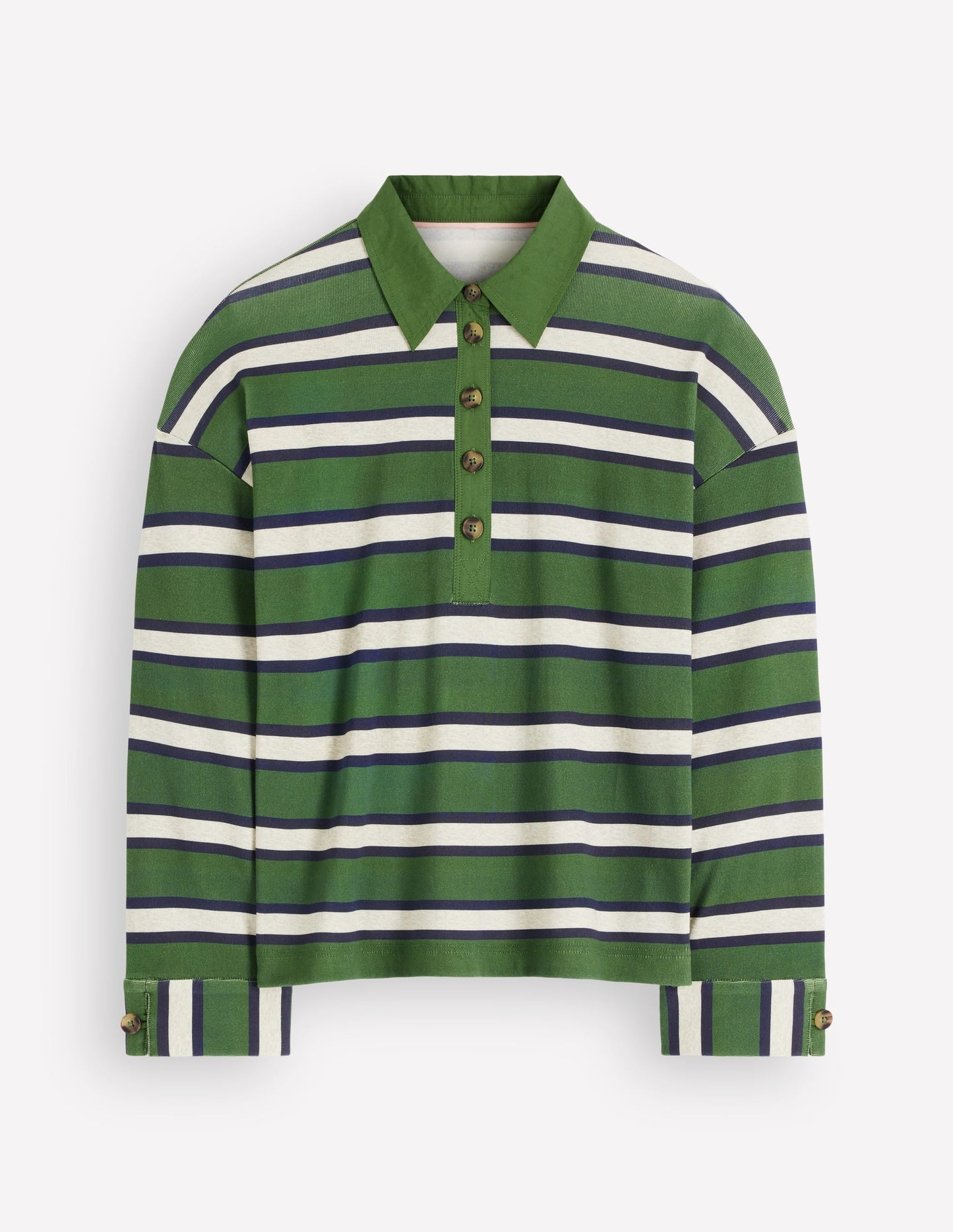 Polo Collar Mariner-Chive and Navy Stripe
