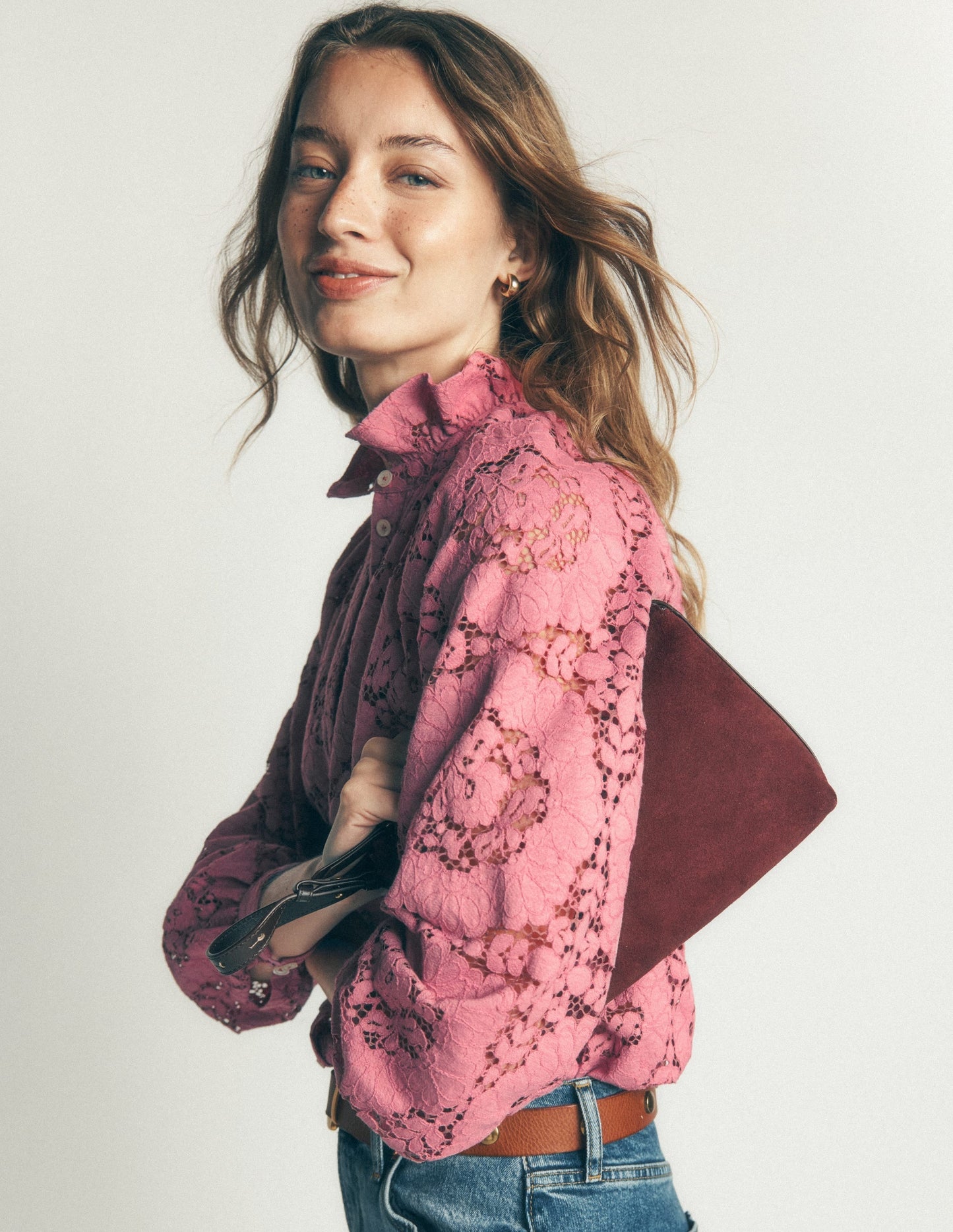 Erica Lace Top-Heather Rose