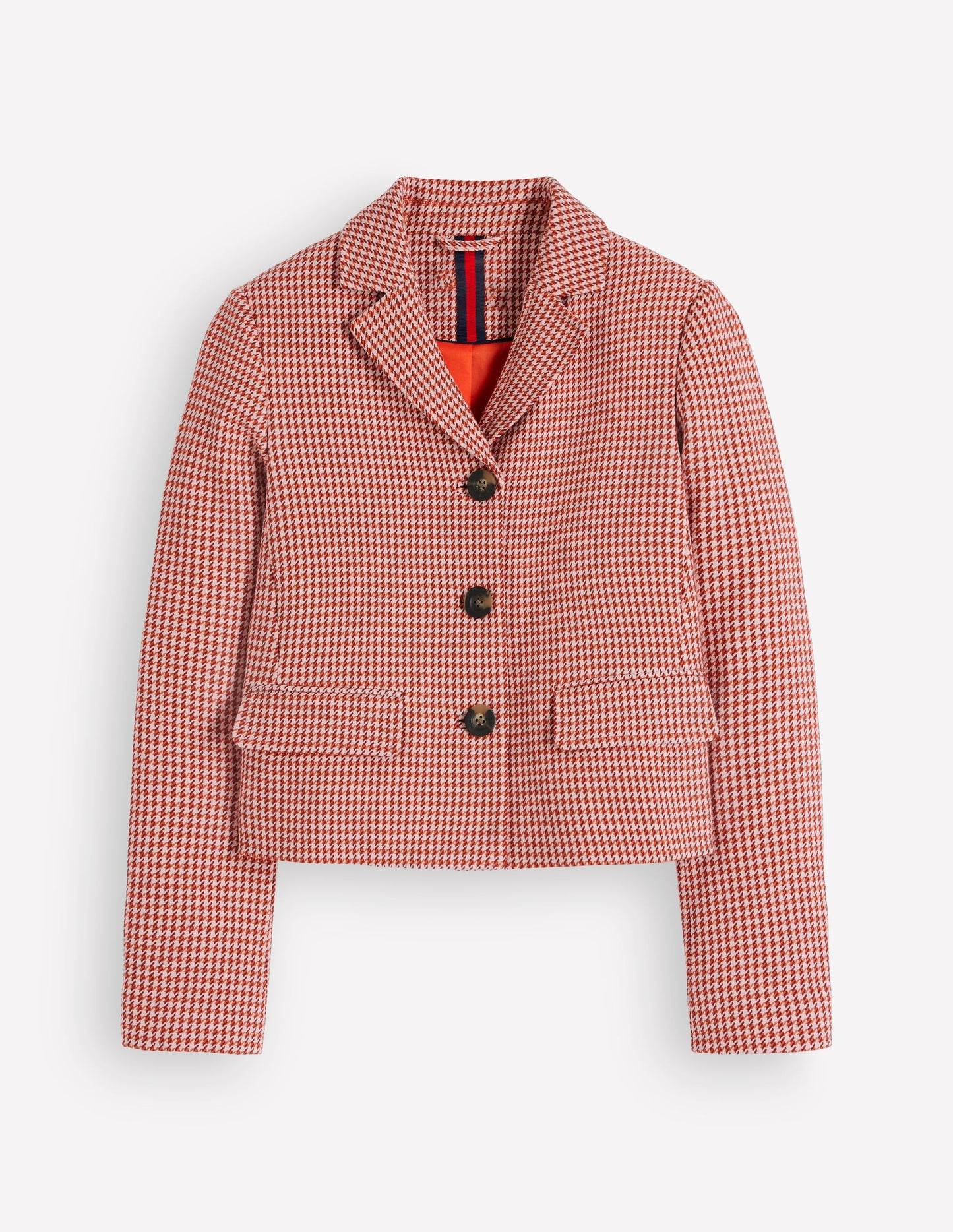 Dartmouth Cotton Blazer-Pink and Brown Puppytooth