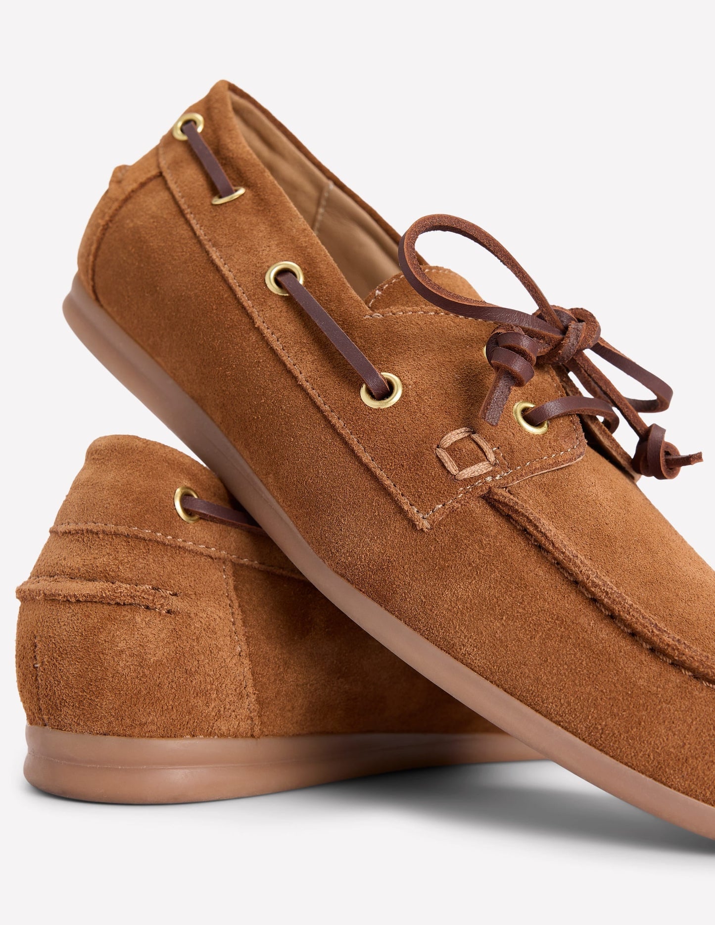 Lace-Up Boat Shoes-Tan