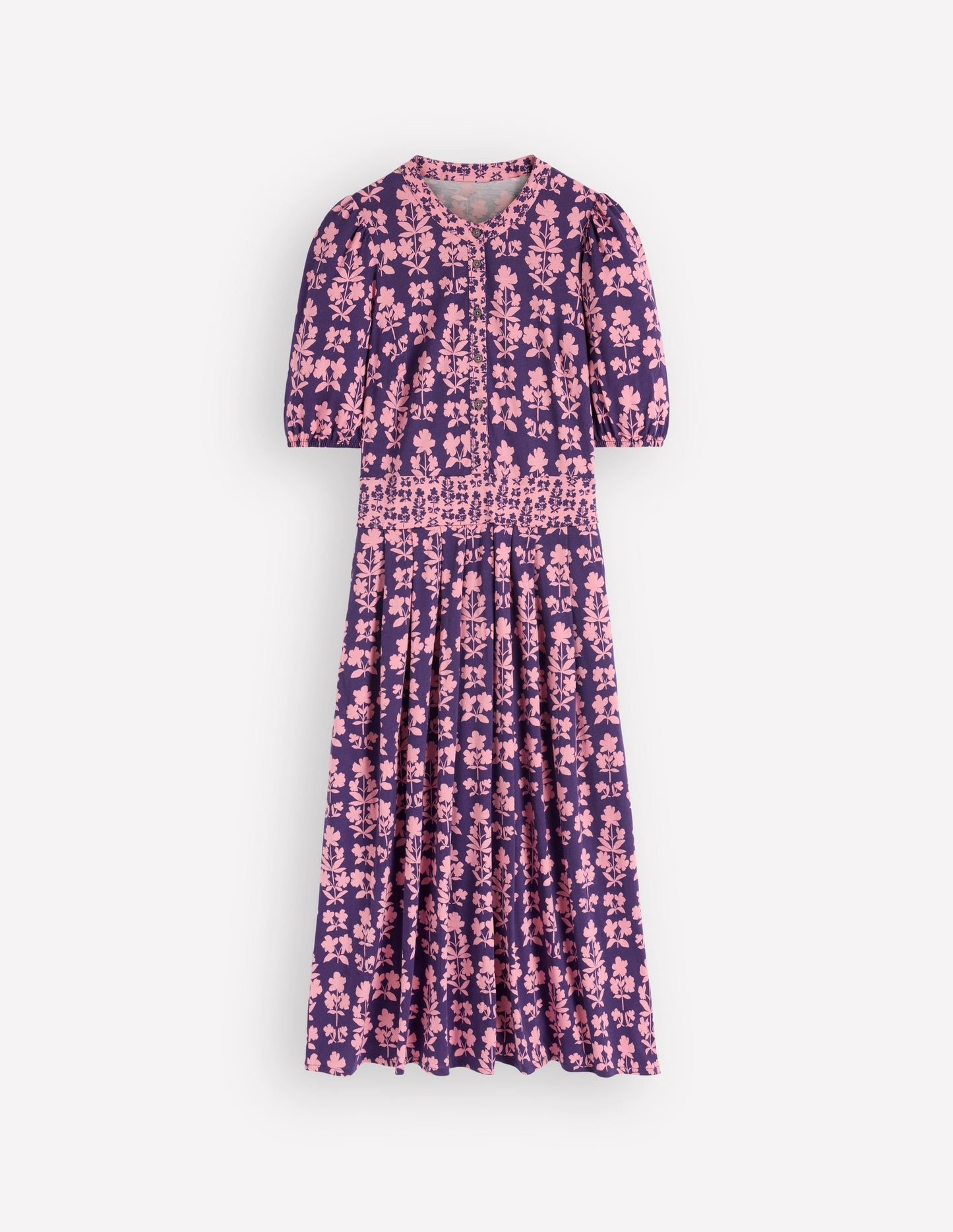 Amber Pleat Jersey Midi Dress-Calla Lilly, Blossom Grove