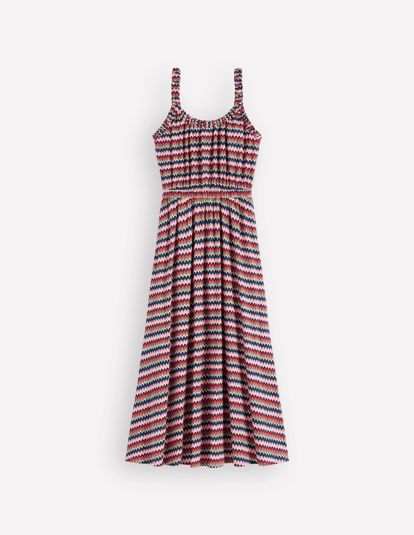 Scoop Neck Jersey Dress-Multi, Zigzag Ripple