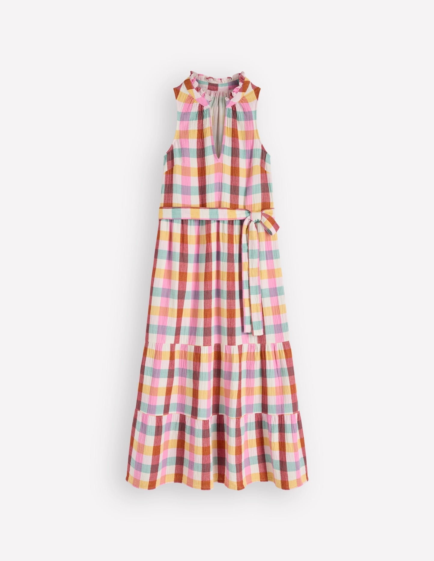 Viv Double Cloth Maxi Dress-Multi Check