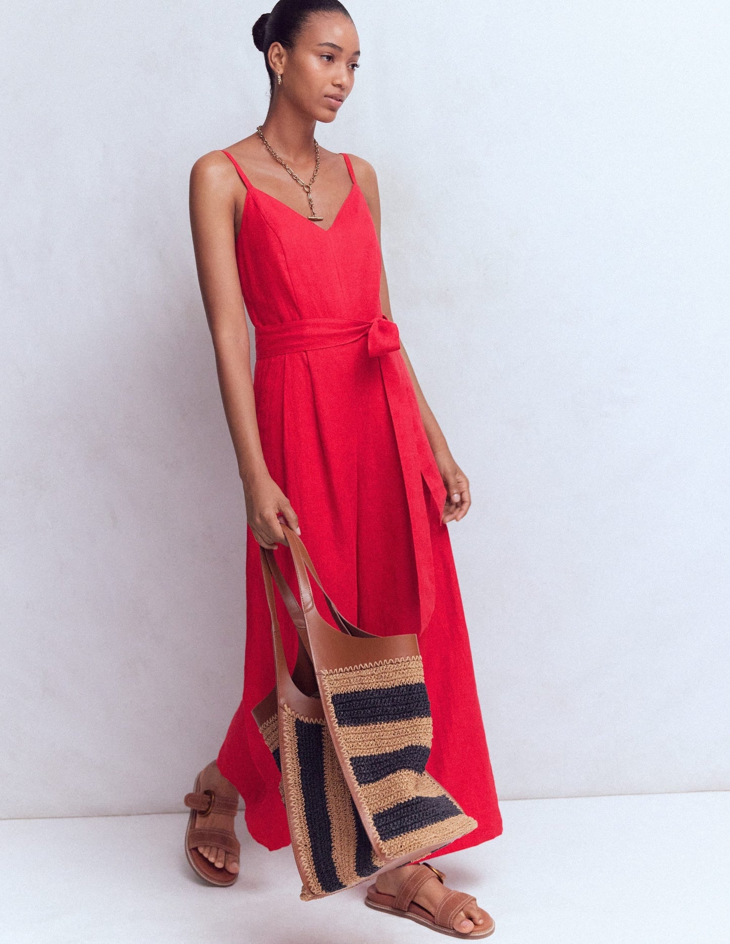 Linen Strappy Jumpsuit-Salsa