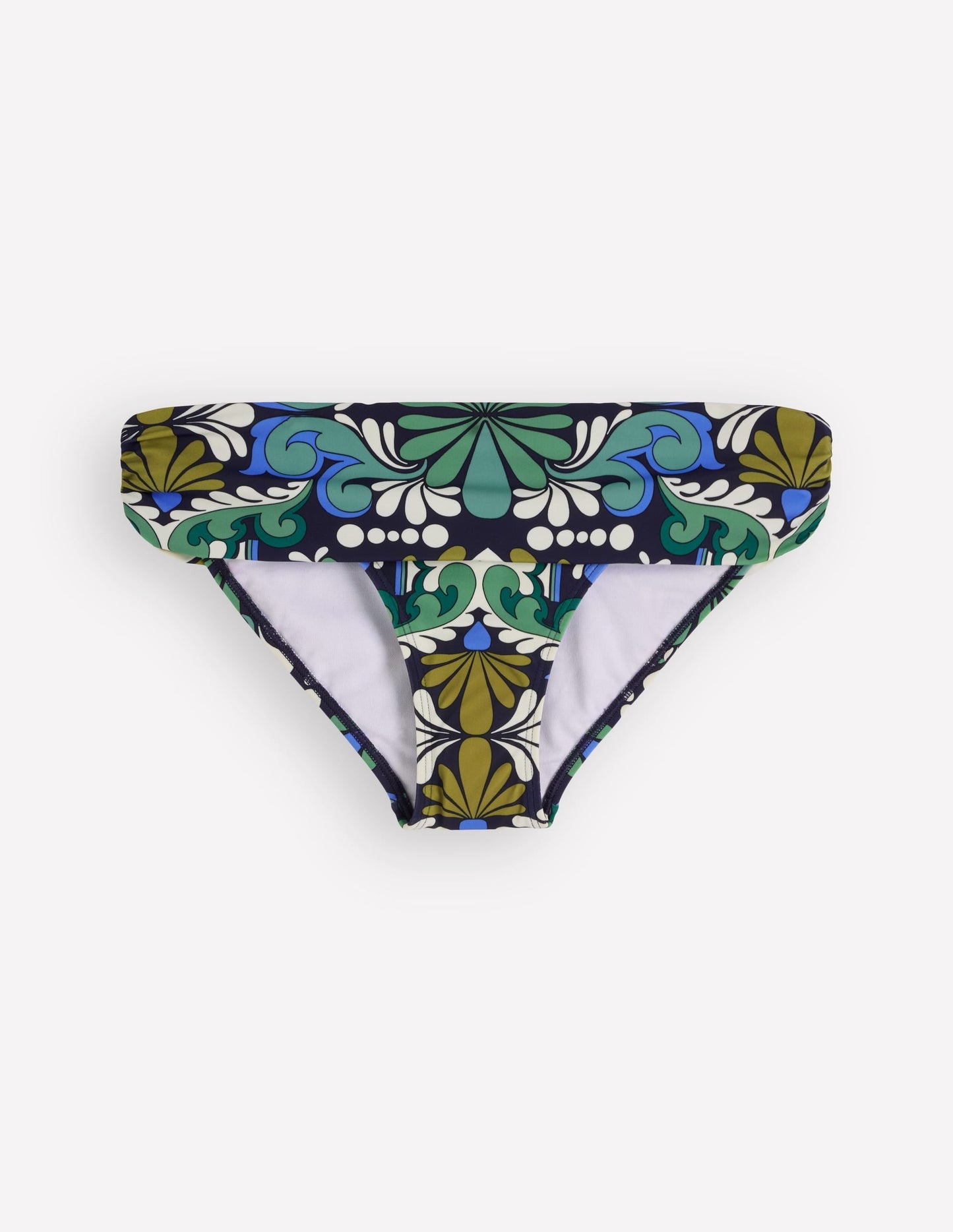 Classic Fold Bikini Bottoms-French Navy, Bloom Tapestry