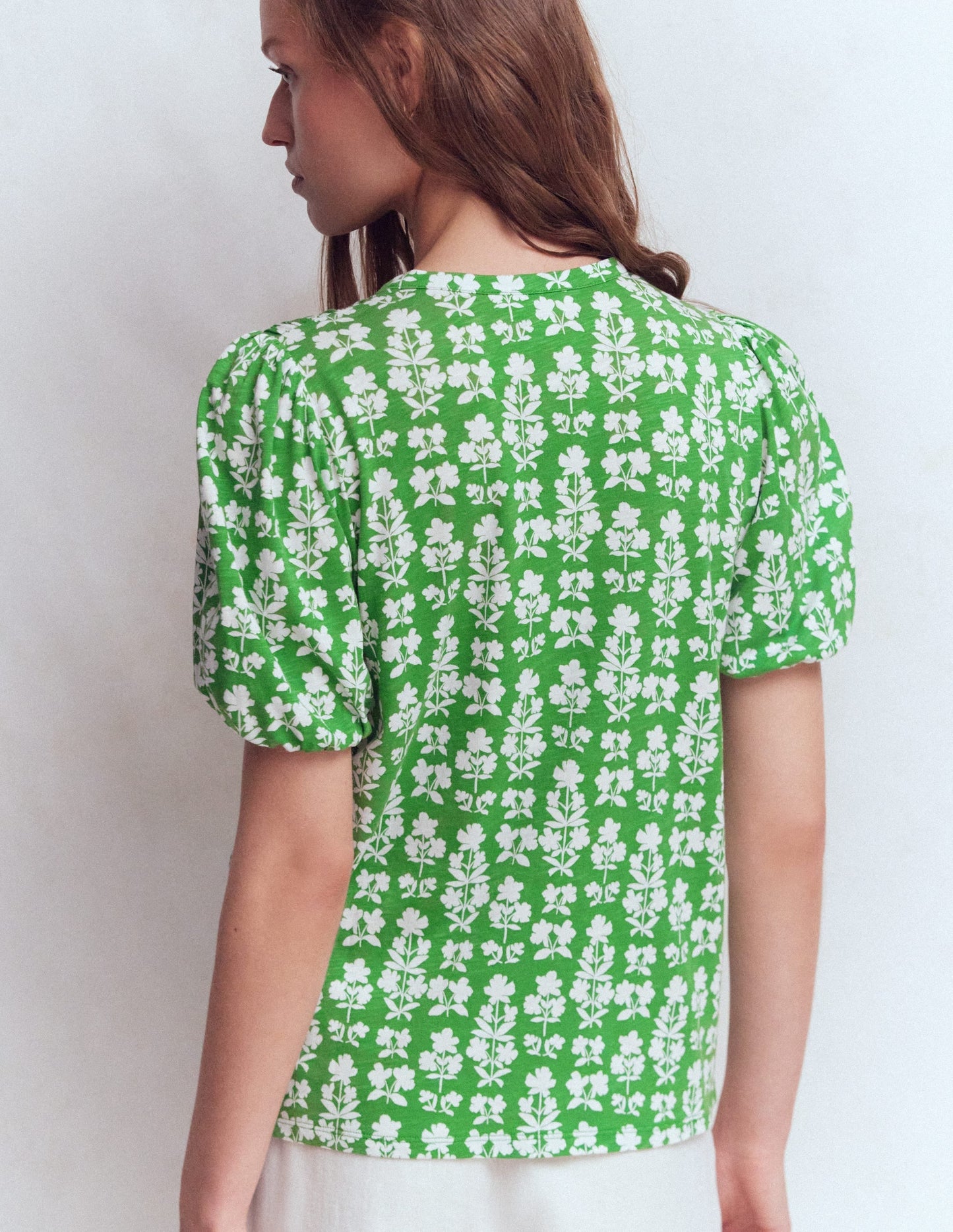 Mya Short Sleeve Smocked Shirt-Mint Green, Blossom grove