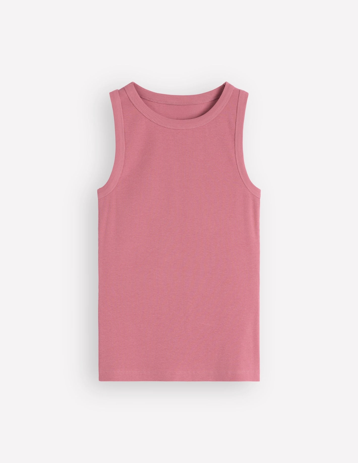 Ribbed Cotton Vest-Heather Rose