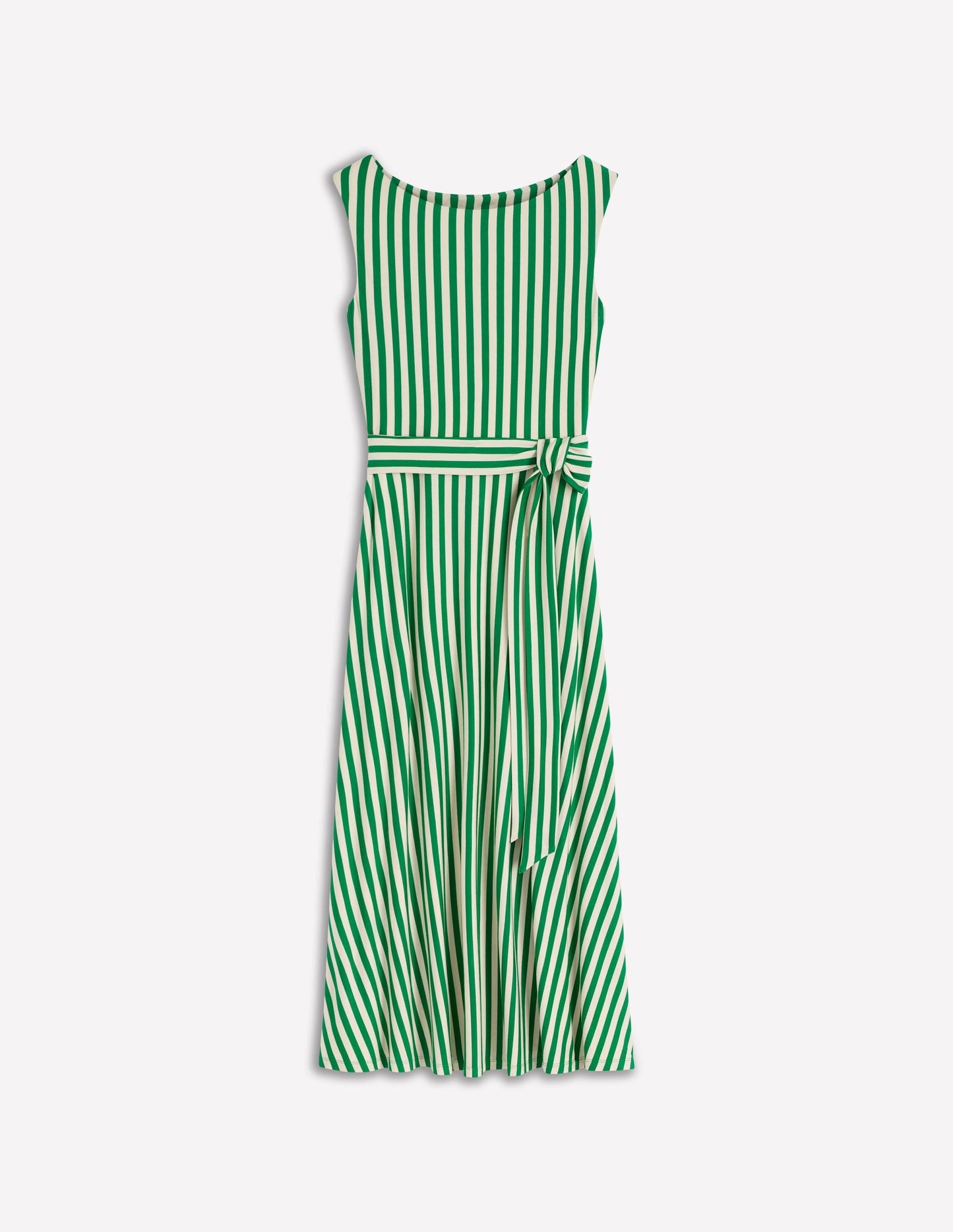 Tamsin Jersey Midi Dress-Fresh Green and Ivory Stripe