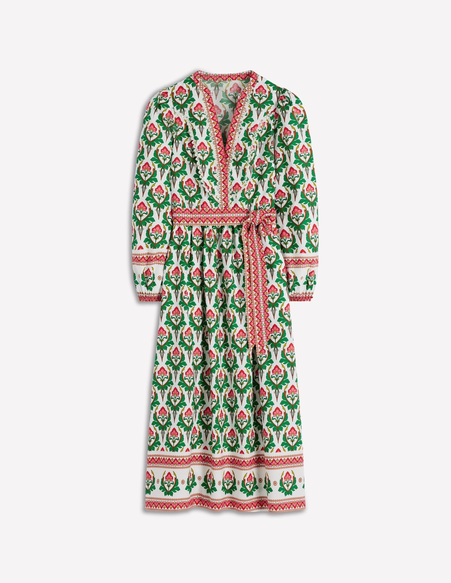 Cary Cotton Midi Dress-Multi, Ornamental Stamp