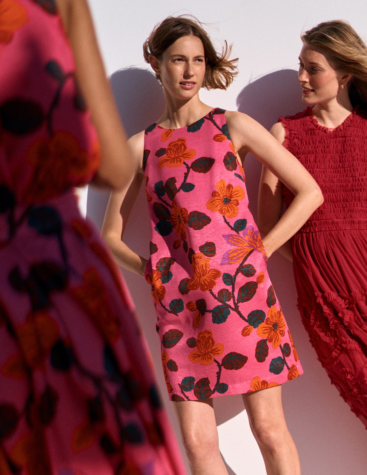 Classic Shift Dress-Pink, Elaborate Blossom