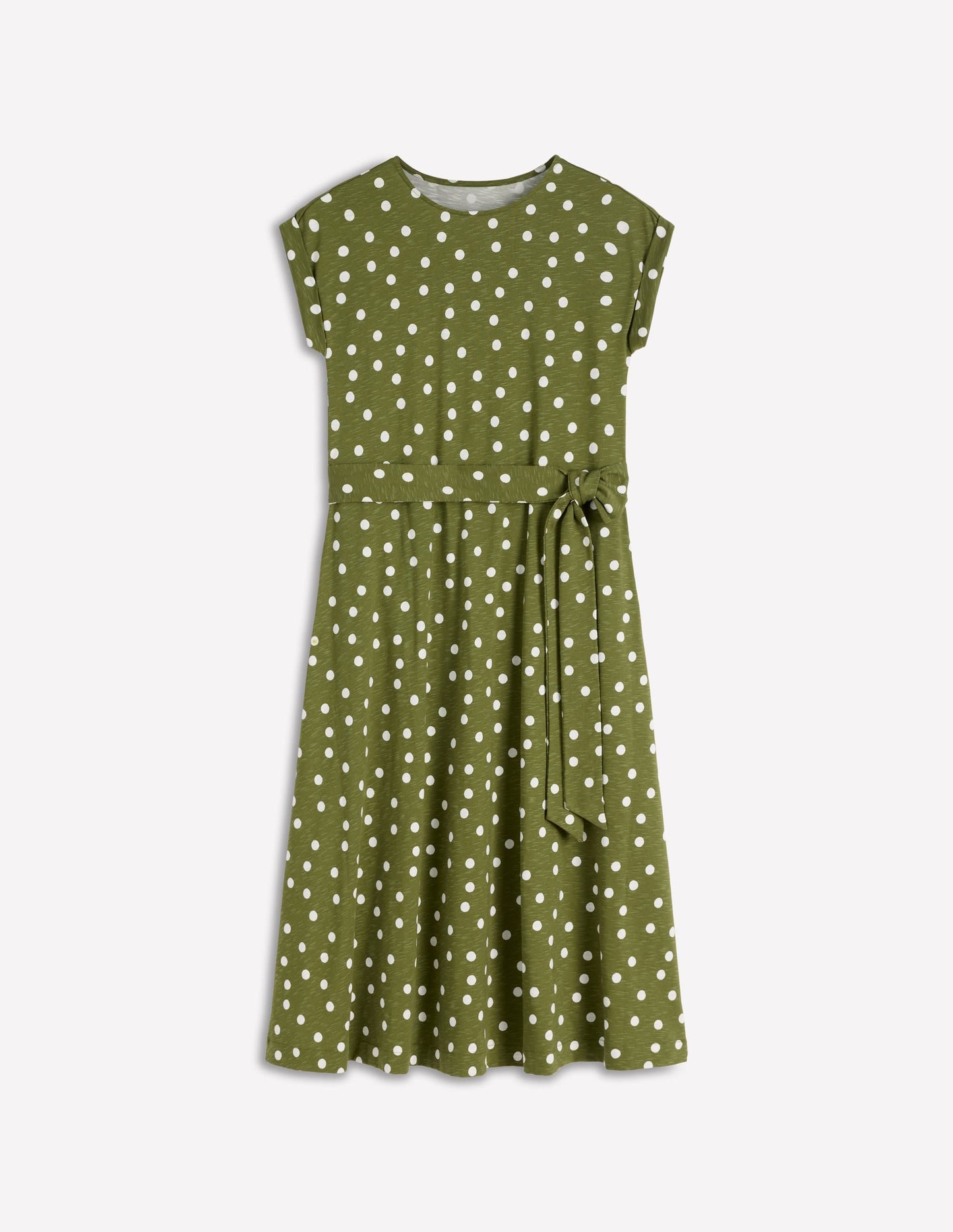 Eve Jersey Midi Dress-Olive, Painted Dot Spaced