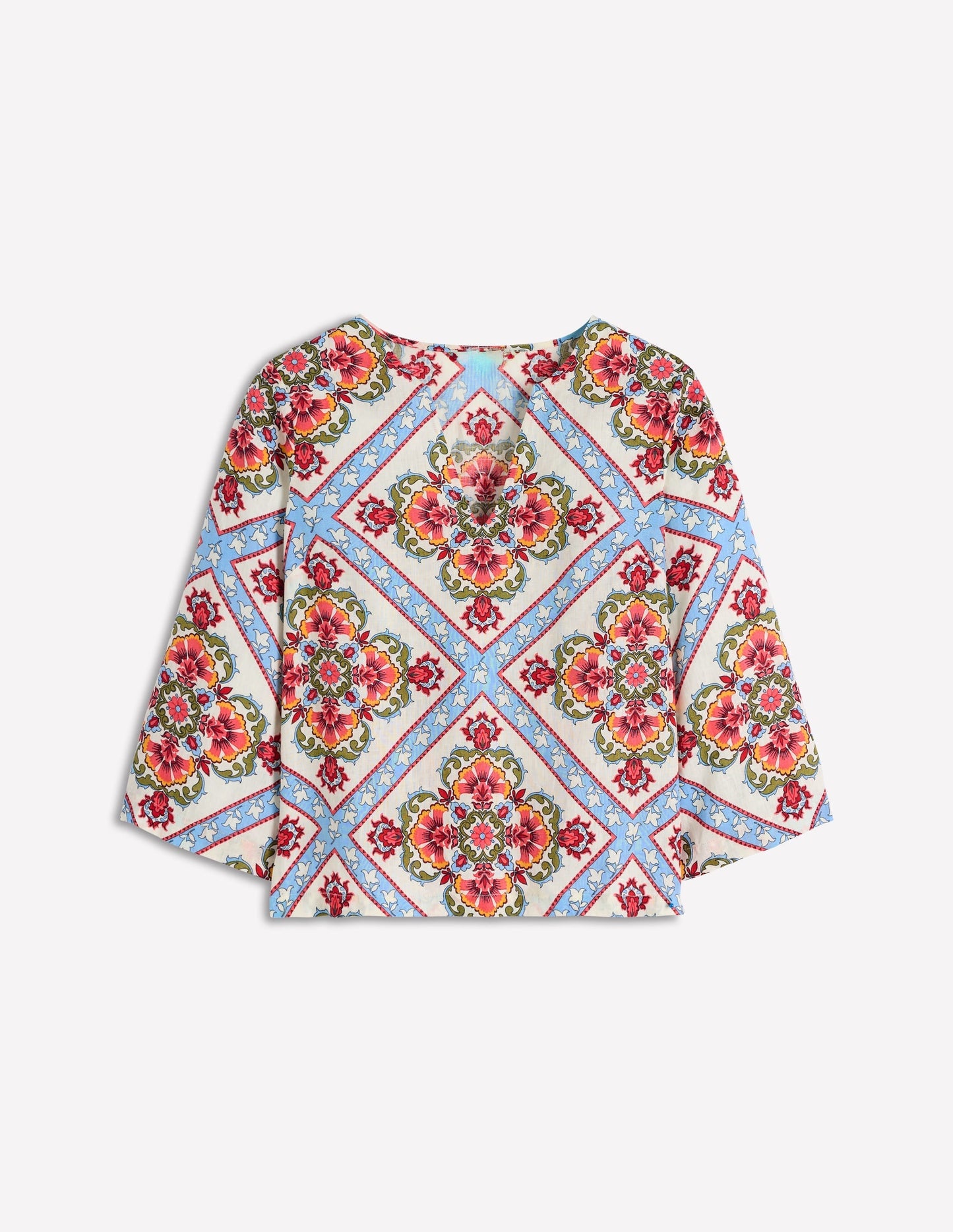 Cleo Linen Top-Floral Tile Placement