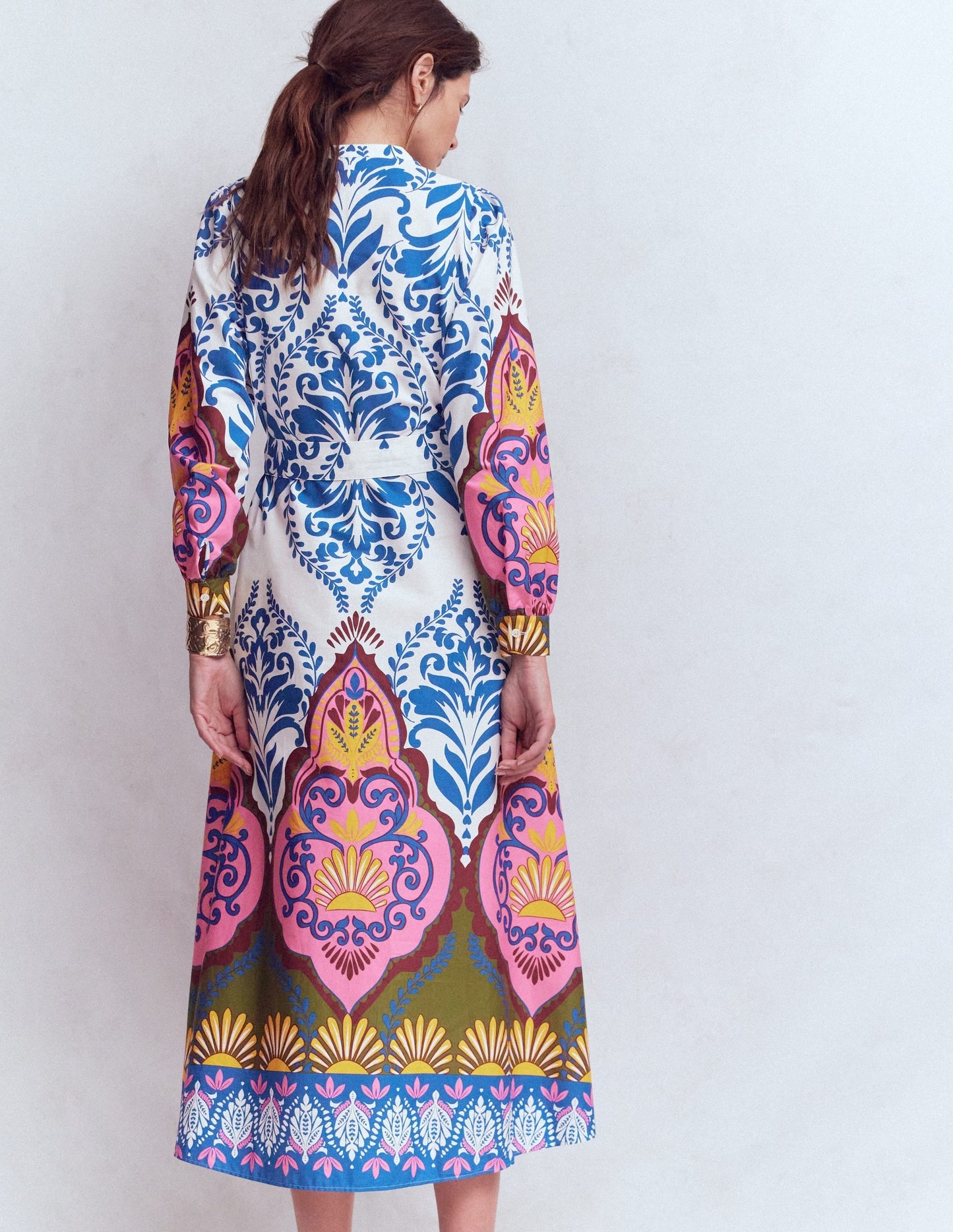 Ava Cotton Midi Dress-Multi, Ornamental Garden