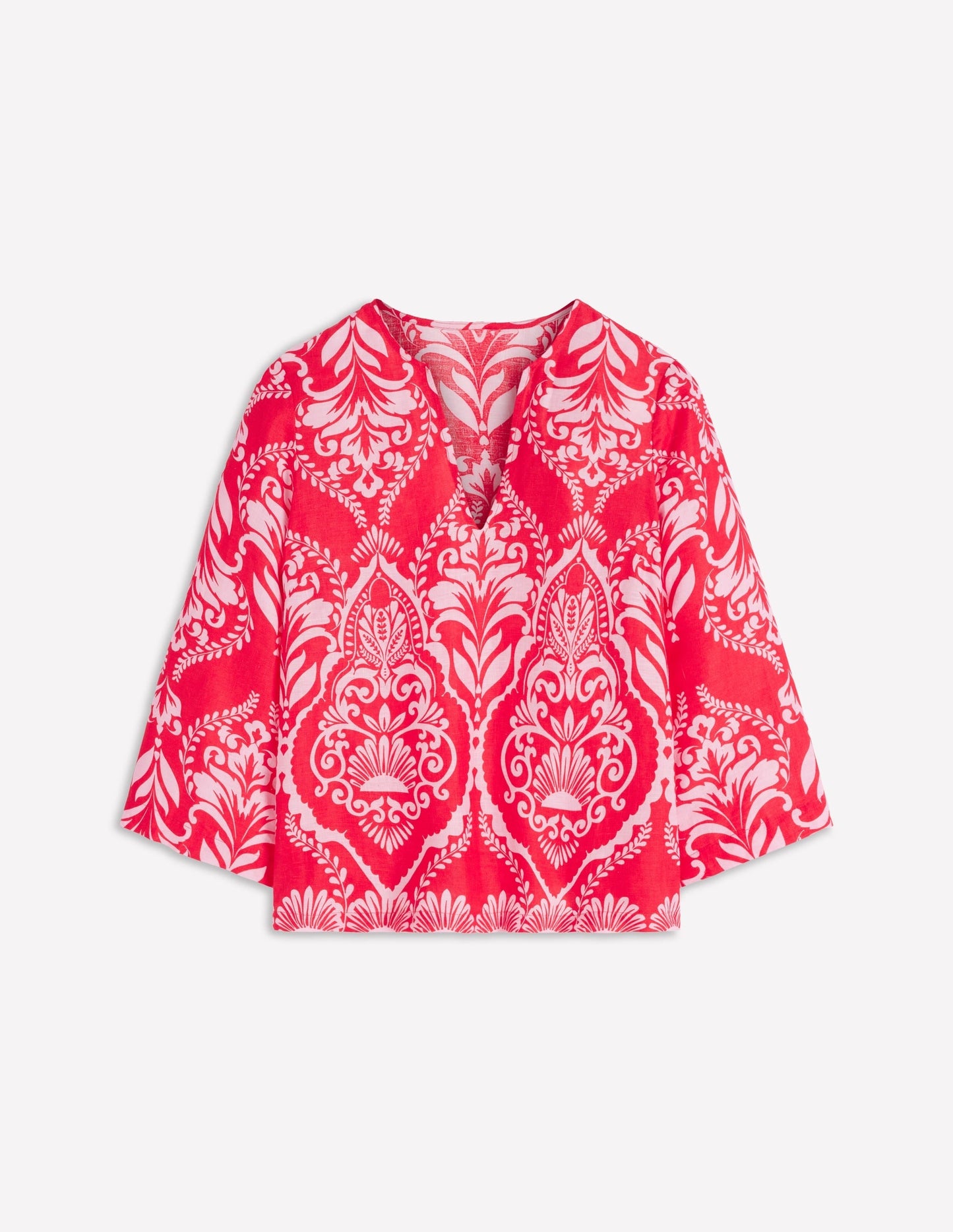 Cleo Linen Top-Red, Ornamental Garden Mono