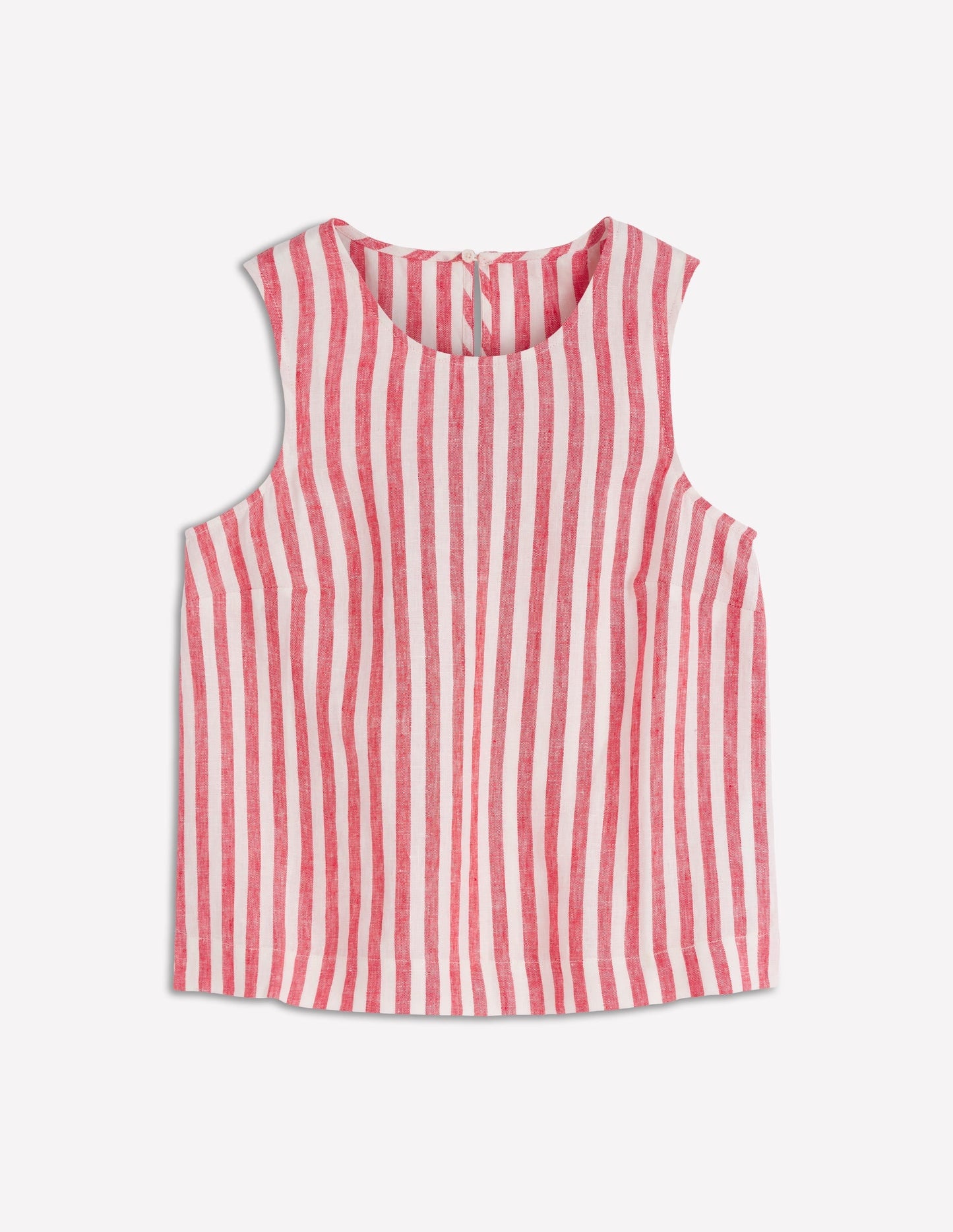 Sofia Linen Top-Bright Cherry Stripe