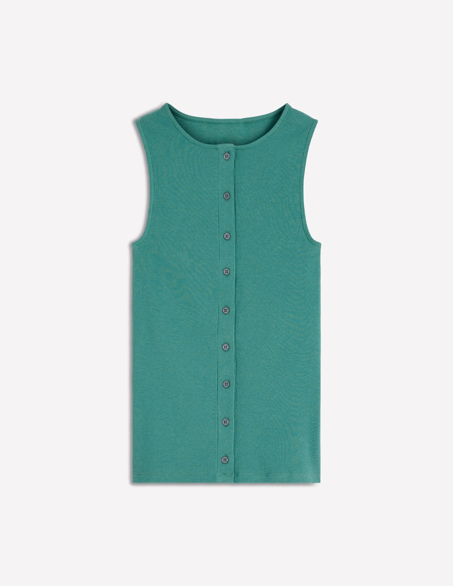 Evie Button Through Rib Vest-Deep Sea