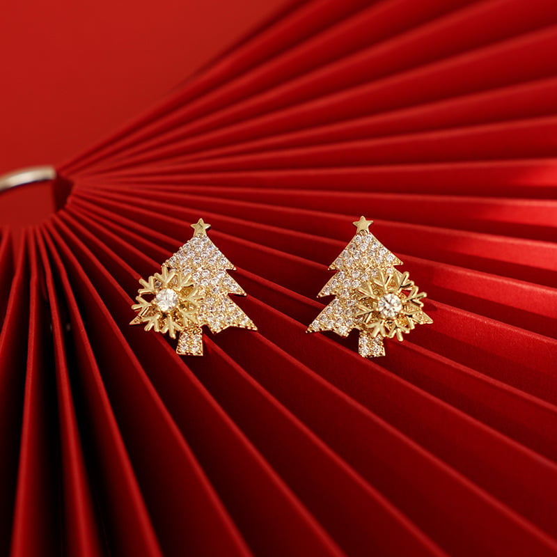 🎁Rotatable Snowflake Christmas Tree Earrings