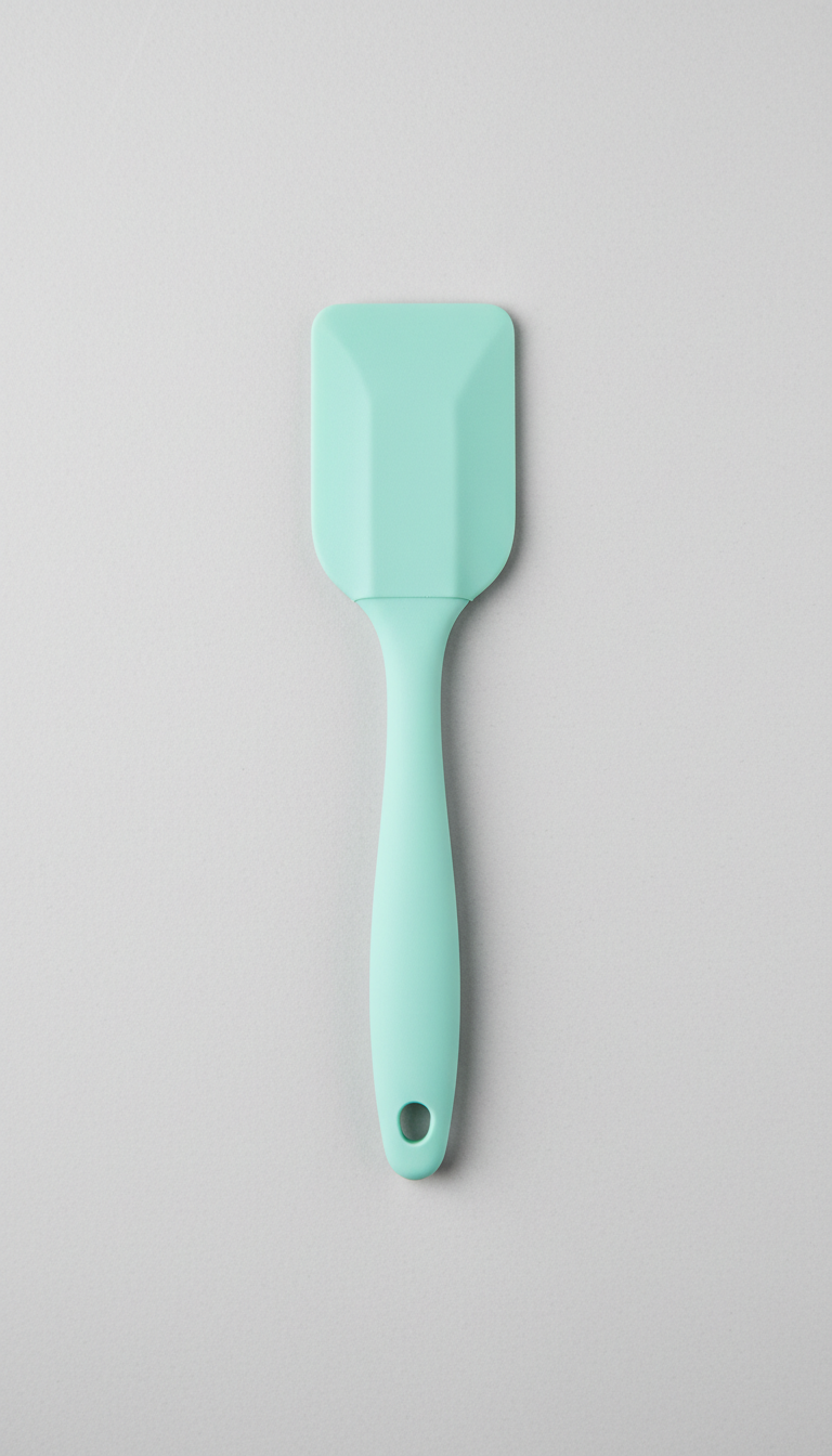 Mint aqua silicone spatula with flexible edge