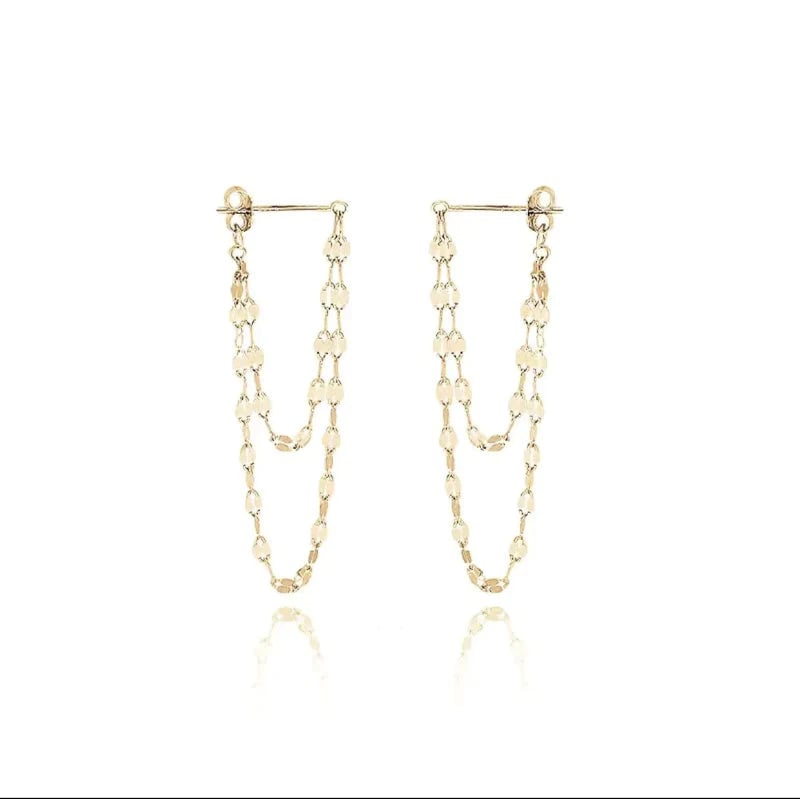 Tassel earrings with sequin chain
