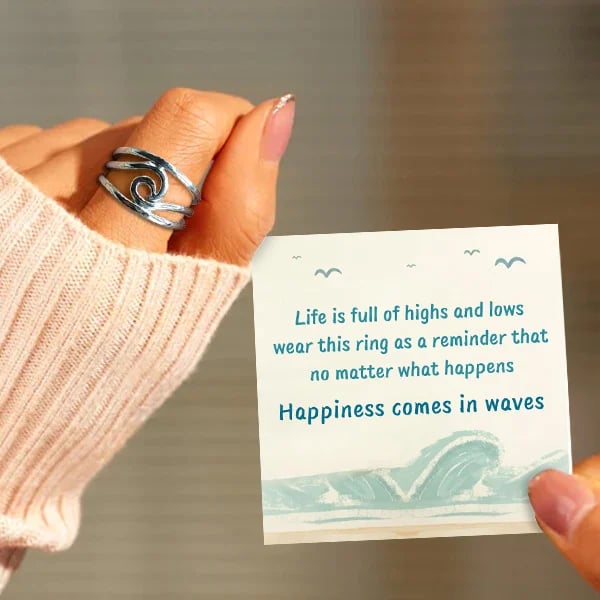 🌊Happiness Comes In Waves Ring💖
