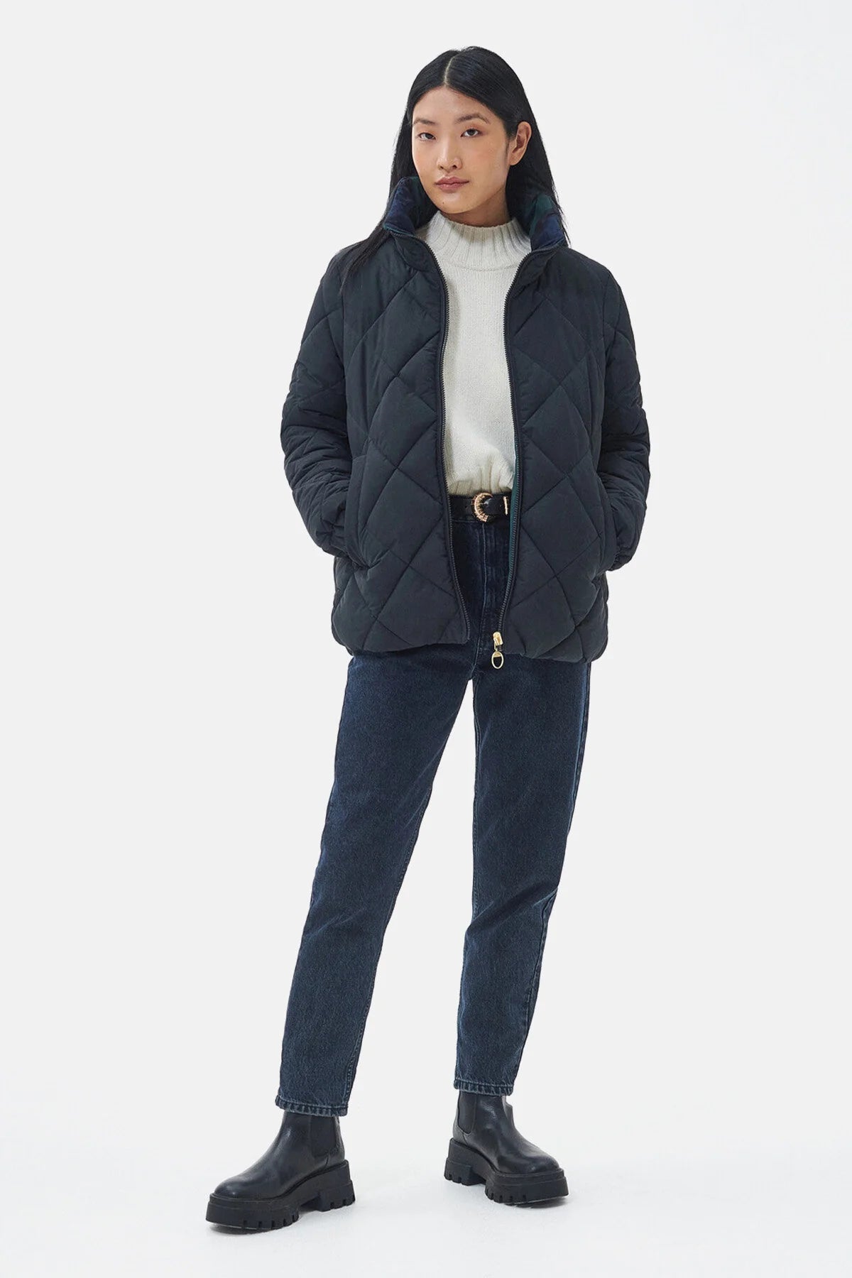 Reversible Hudswell Quilted Jacket - BLACK/BLACK/SAGE TAR