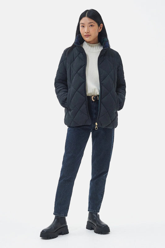 Reversible Hudswell Quilted Jacket - BLACK/BLACK/SAGE TAR