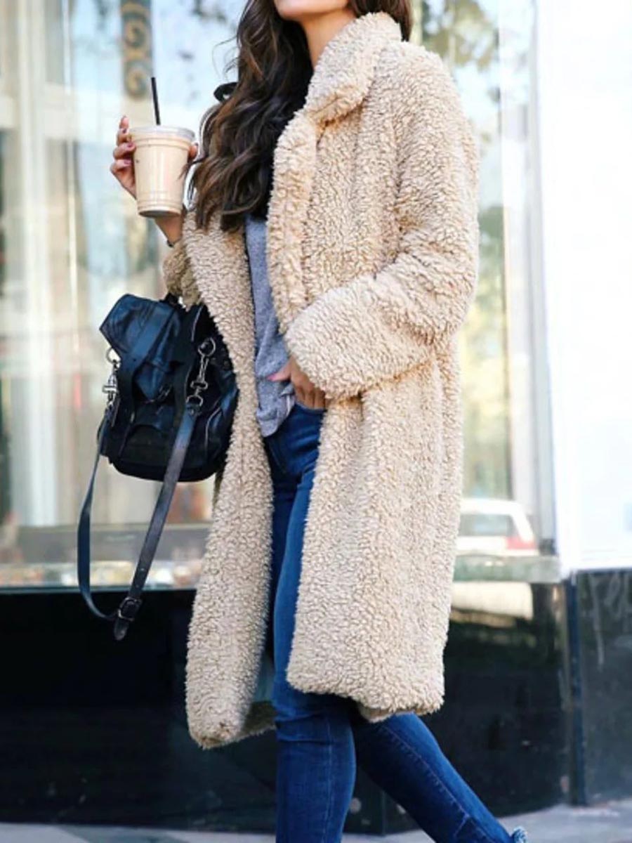 Stunncal Long-Sleeved Lapel Plush Jacket(7 colors)