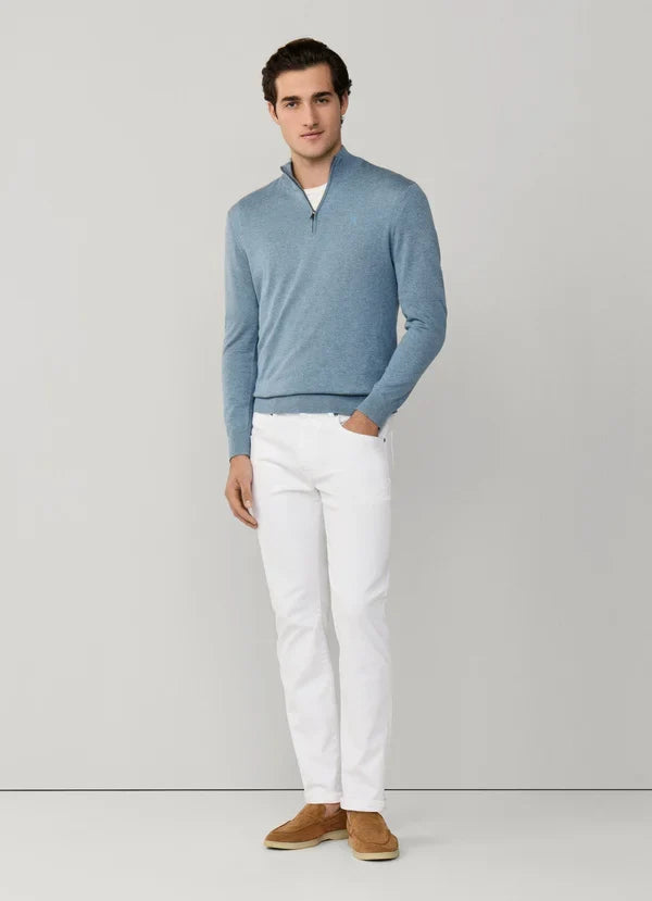 Cotton-Silk Quarter Zip Jumper