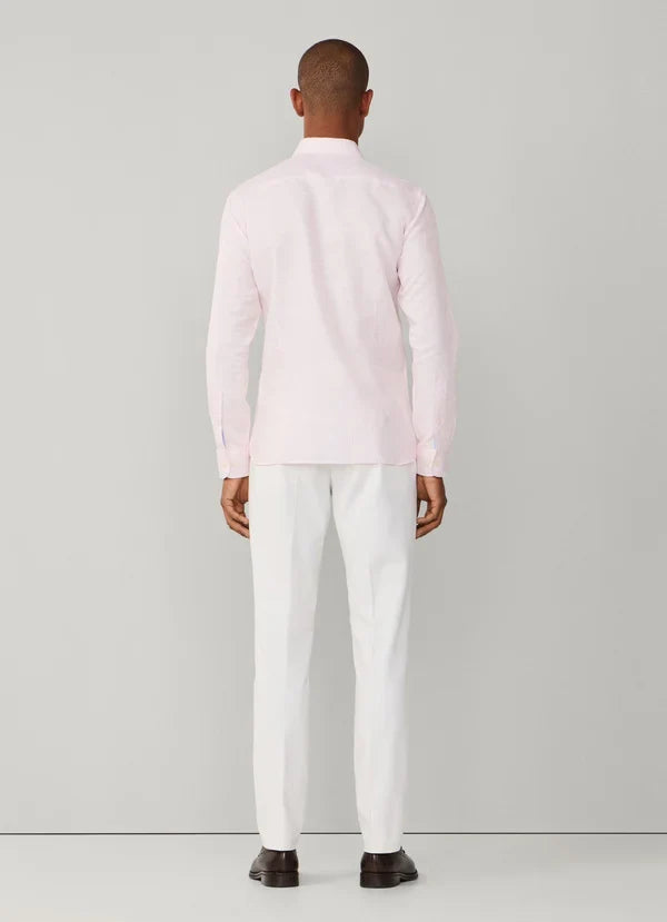 Tailored Fit Linen-Cotton Stripe Shirt