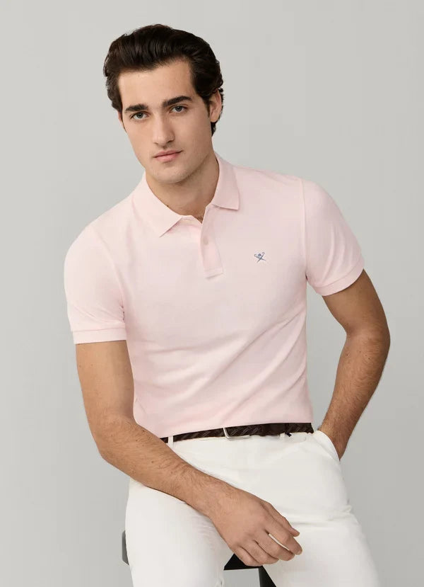 Slim Fit Short Sleeve Logo Pique Polo
